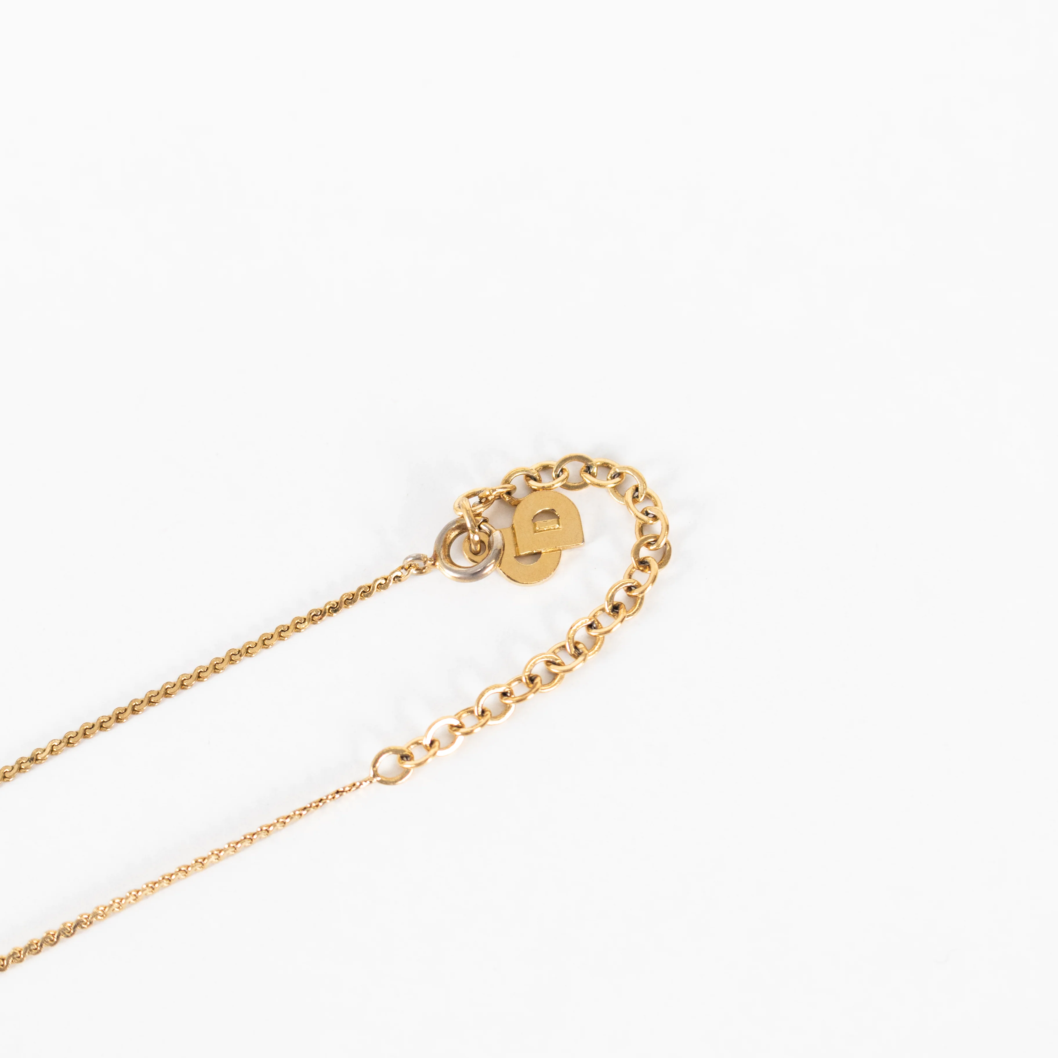 Dior Snake Chain Gold Tone CD Necklace - Image 4