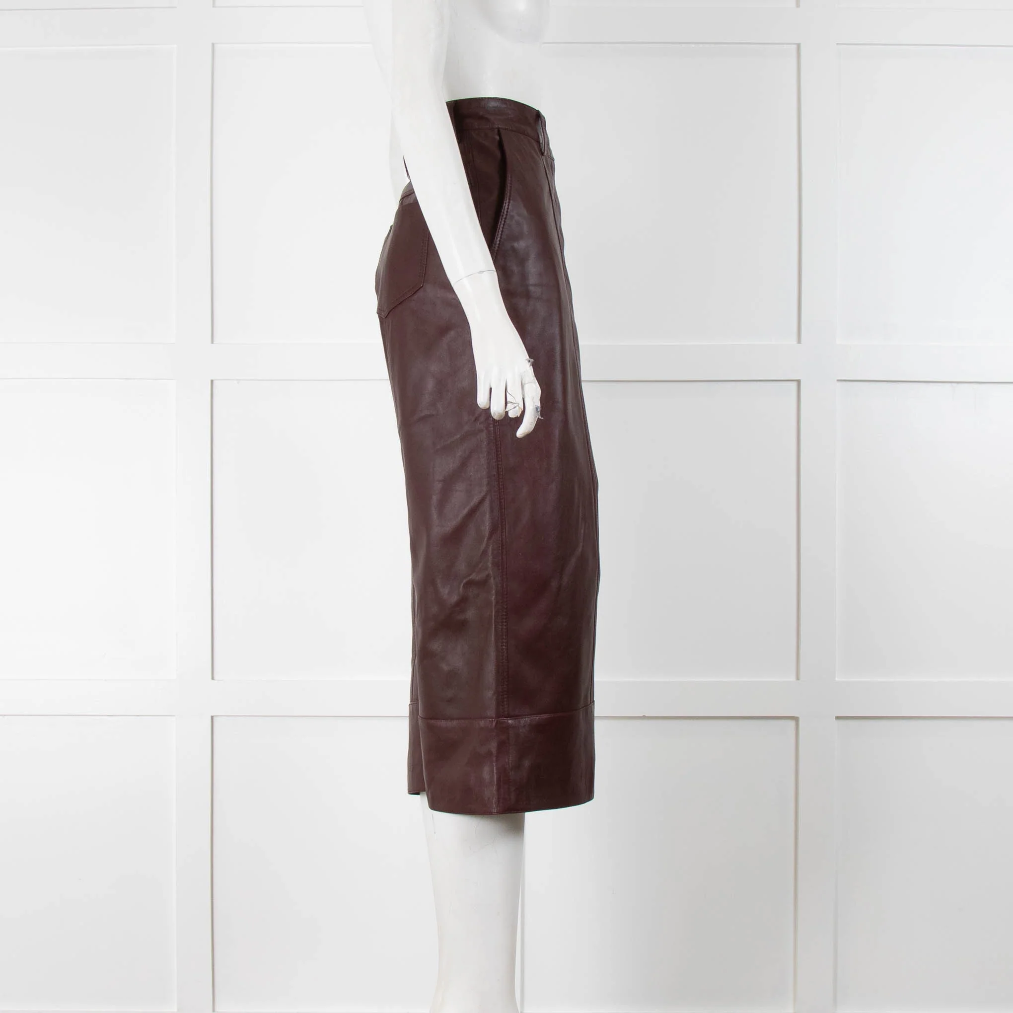 Dodo Bar Or Burgundy Leather Culottes - Image 2
