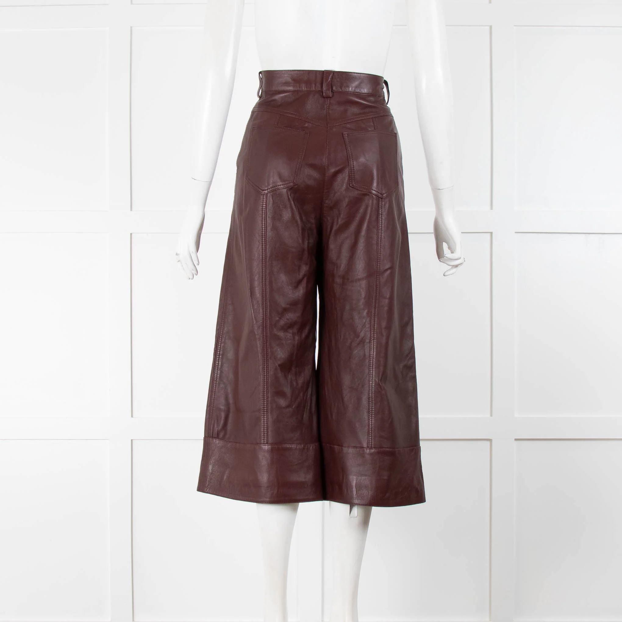 Dodo Bar Or Burgundy Leather Culottes - Image 3