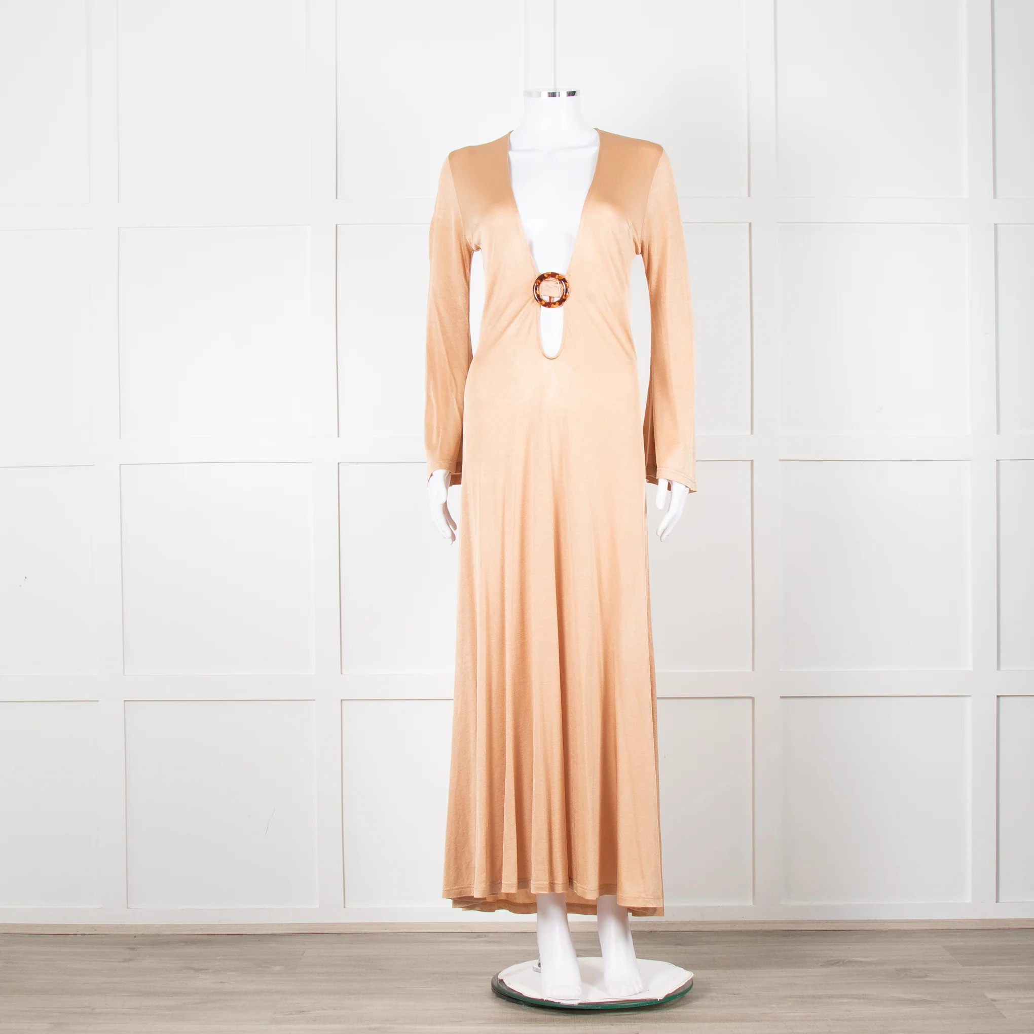 Dodo Bar Or Nude Shimmer Maxi Dress With Buckle