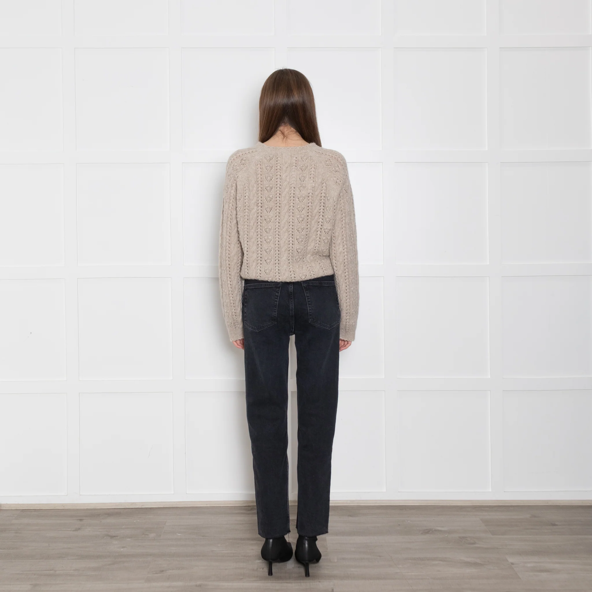Doen Beige Cable Knit Patterned Jumper - Image 5
