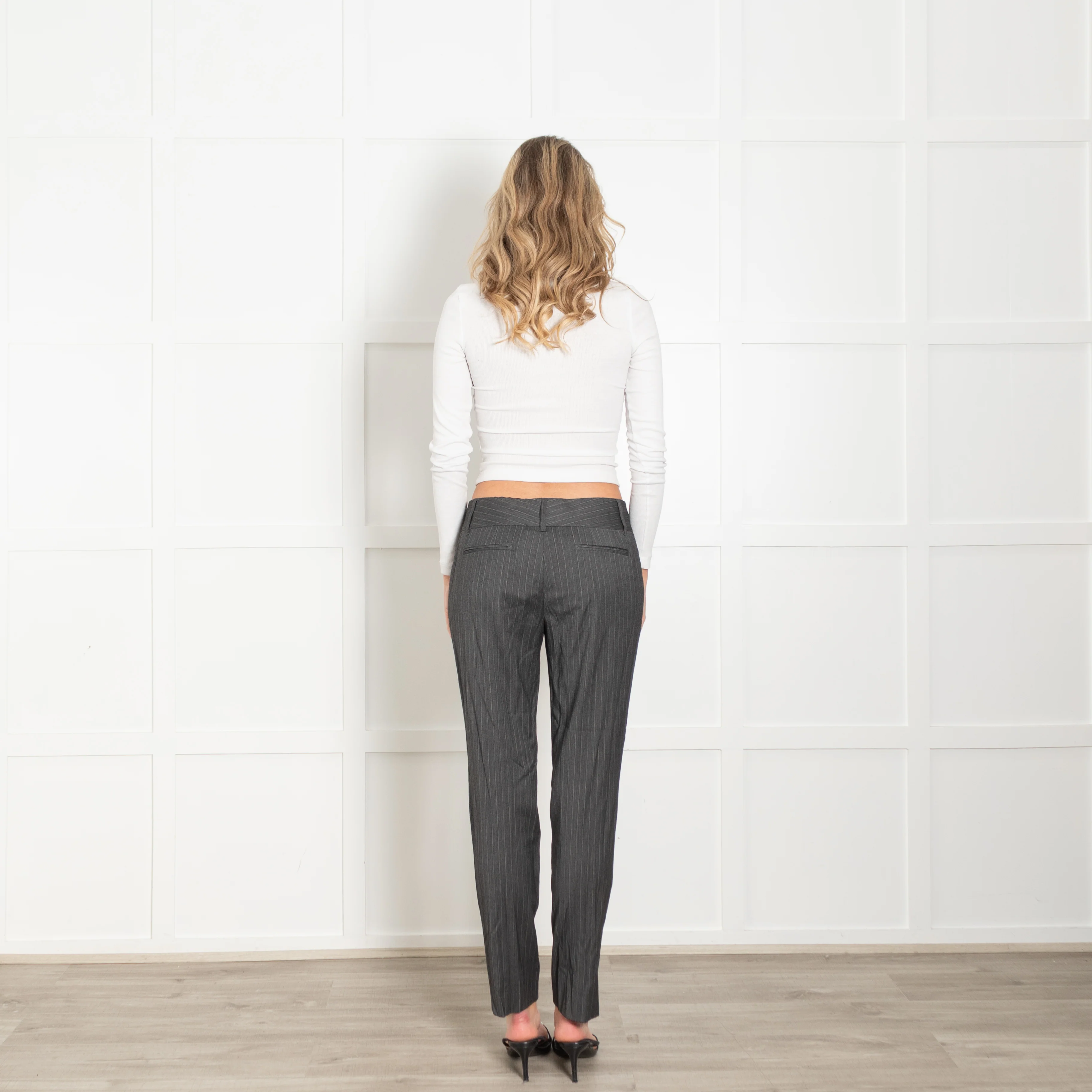 Dolce & Gabbana Grey Pinstripe Slim Leg Trousers - Image 5