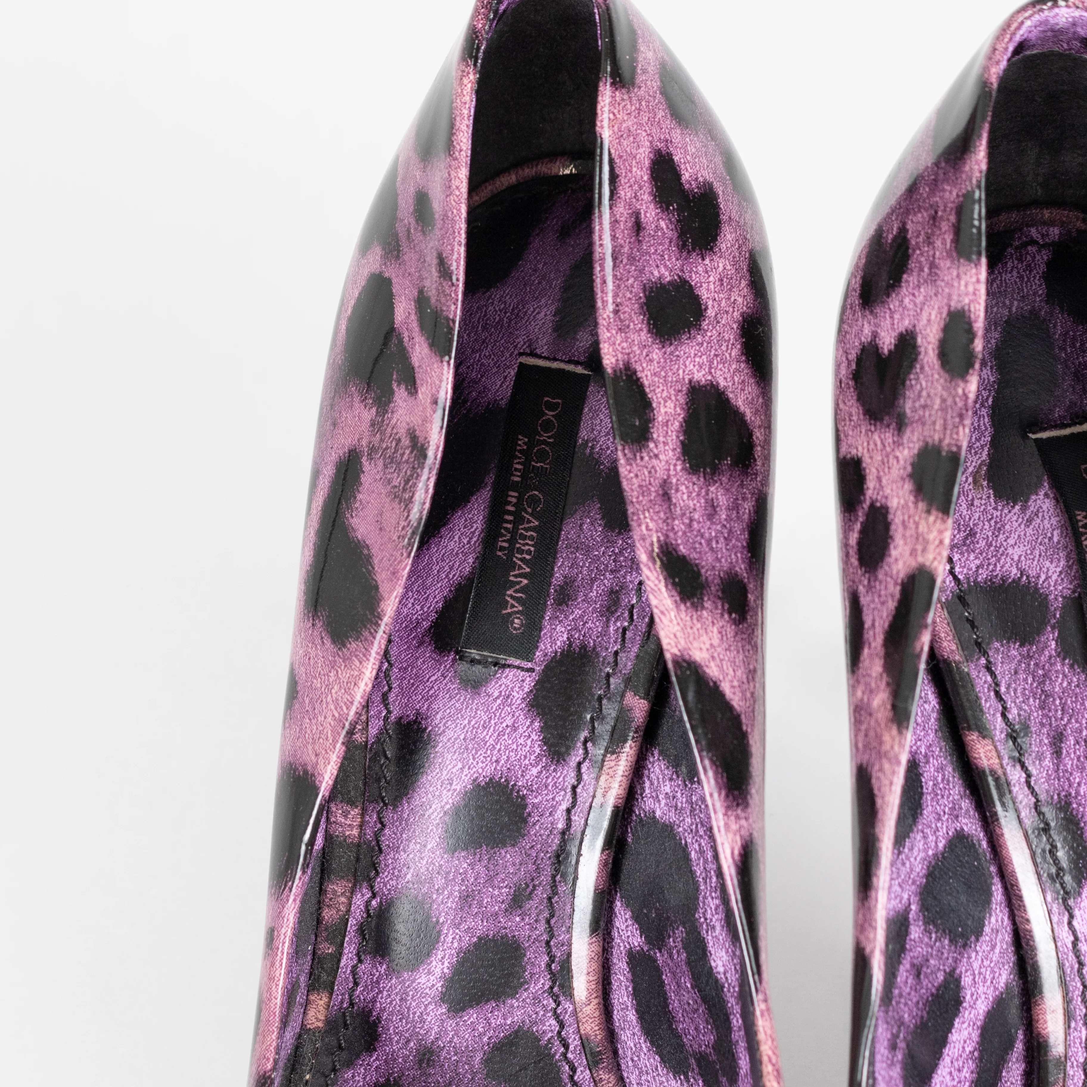 Dolce & Gabbana Purple Leopard Print Patent Court Shoe - Image 11