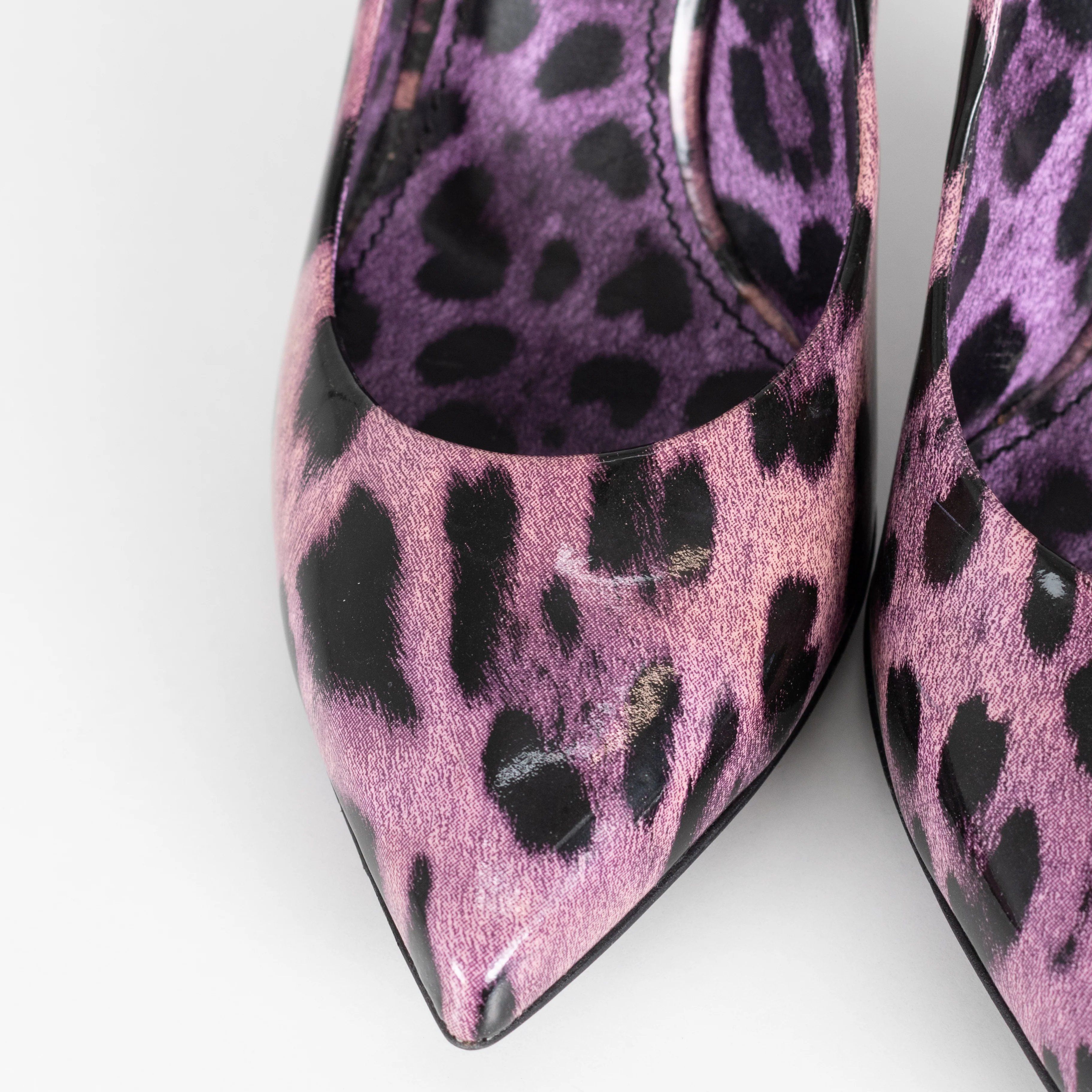 Dolce & Gabbana Purple Leopard Print Patent Court Shoe - Image 12