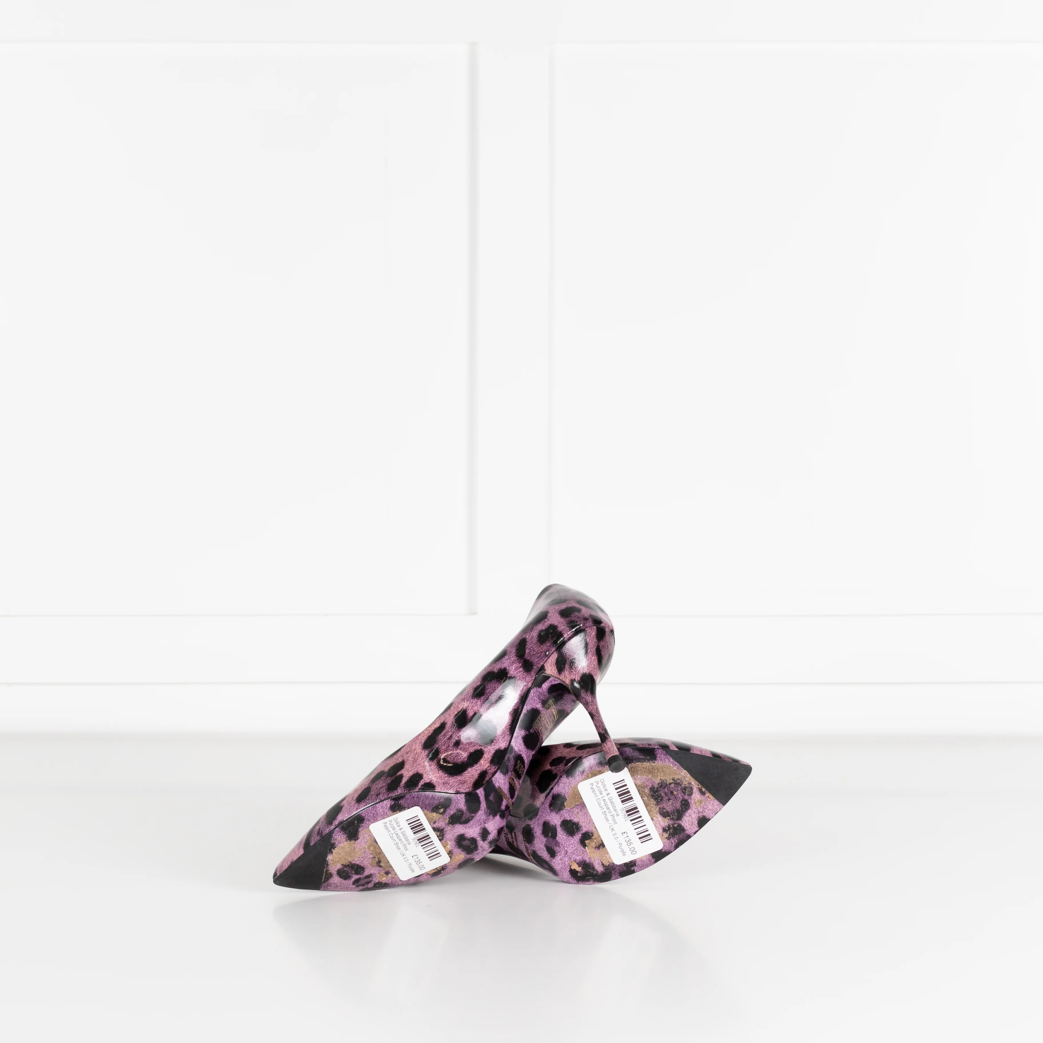 Dolce & Gabbana Purple Leopard Print Patent Court Shoe - Image 7