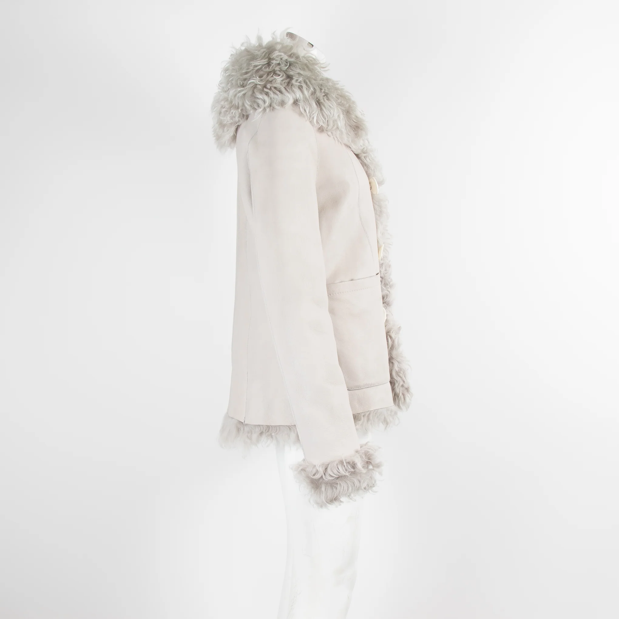 Dom Goor Grey Curly Sheepskin Coat - Image 2
