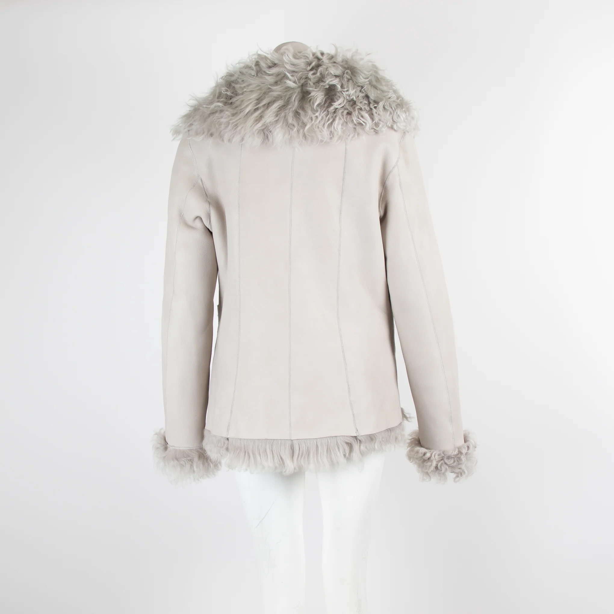 Dom Goor Grey Curly Sheepskin Coat - Image 3