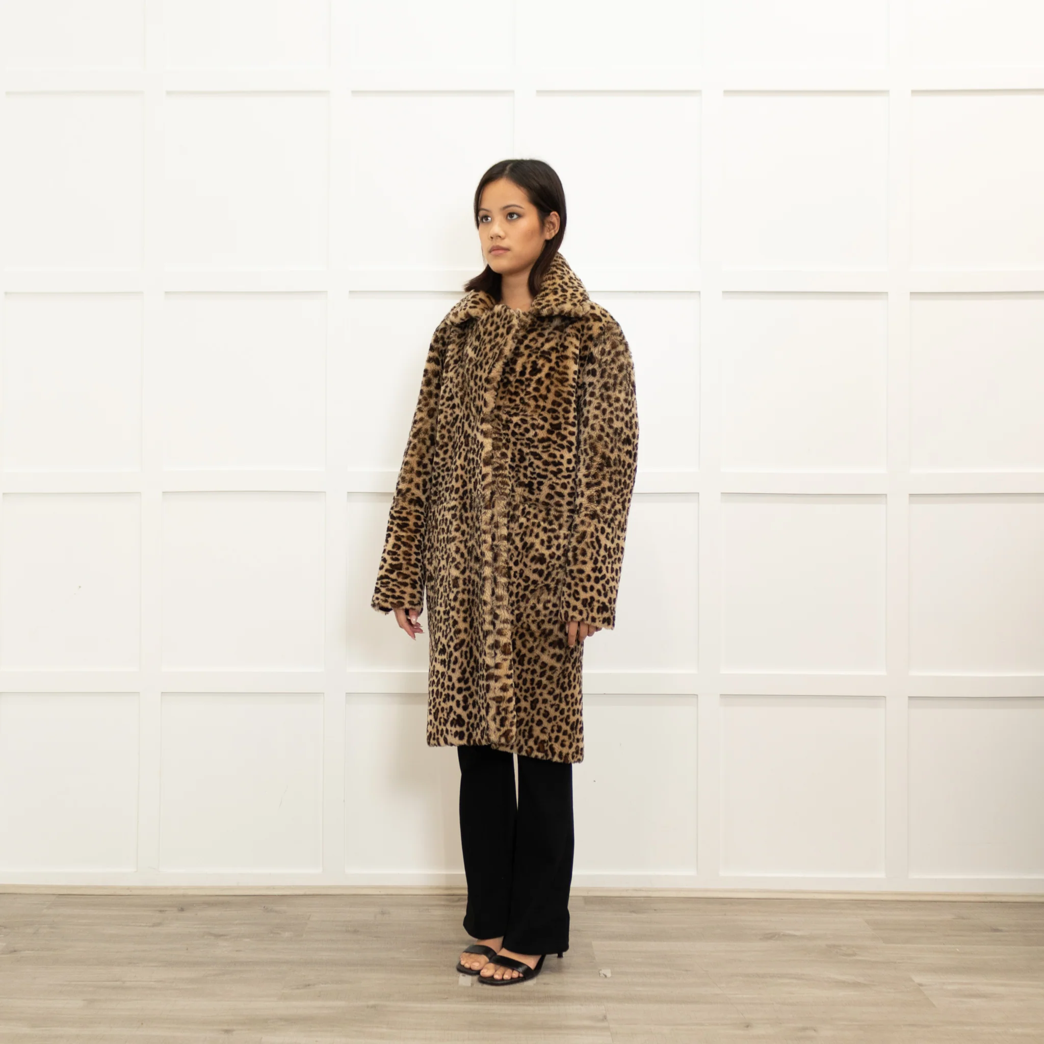 Dom Goor Leopard Print Reversible Shearling Coat - Image 7