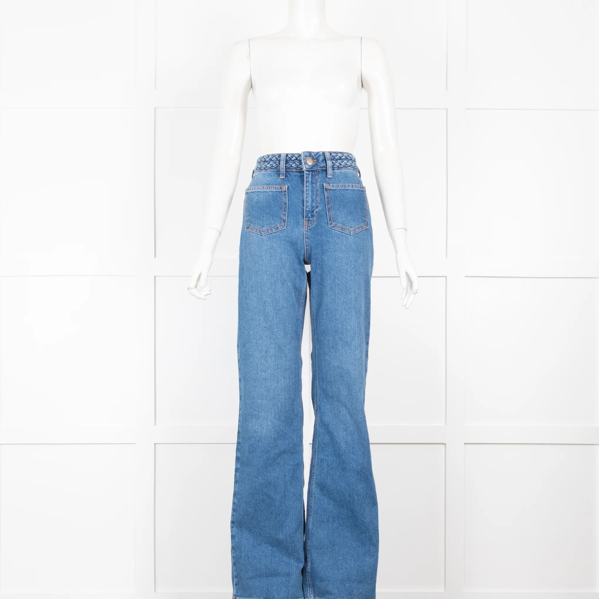 Donna Ida Braided Waist Blue Flares