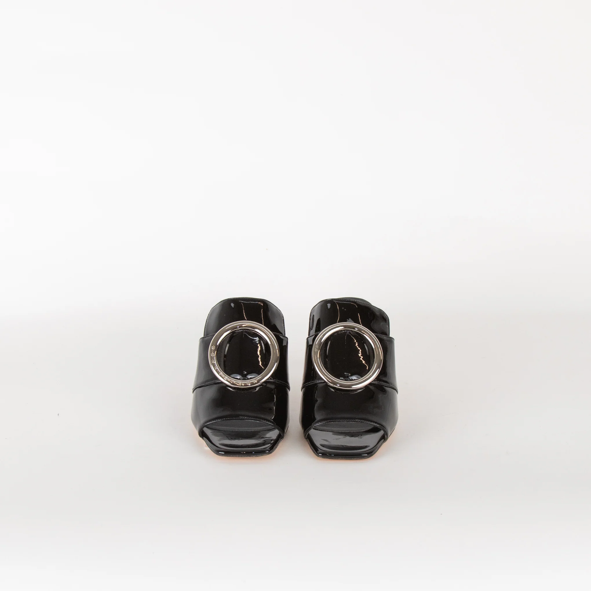 Dorateymur Galaxy Black Patent Slip On Sandals - Image 2