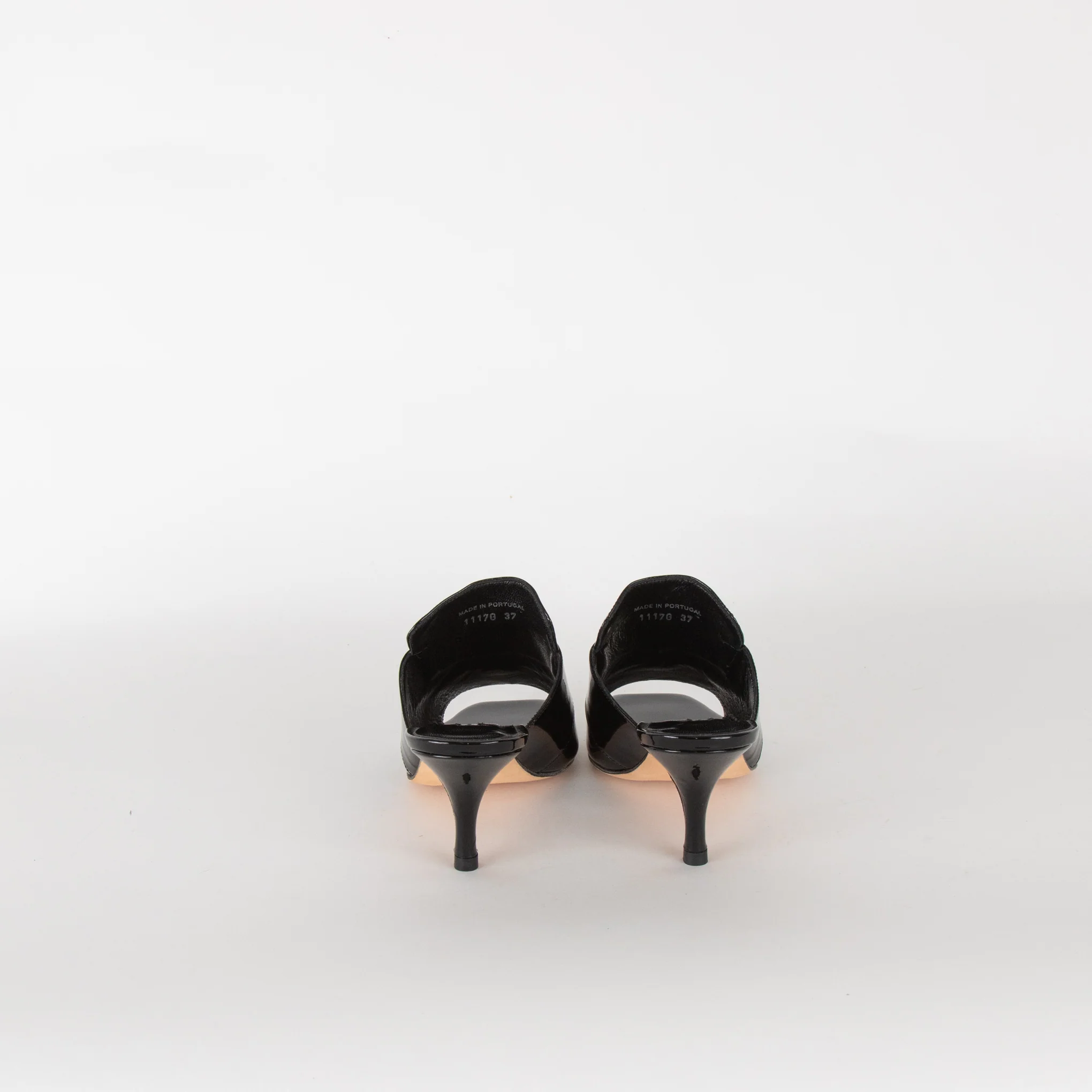 Dorateymur Galaxy Black Patent Slip On Sandals - Image 5