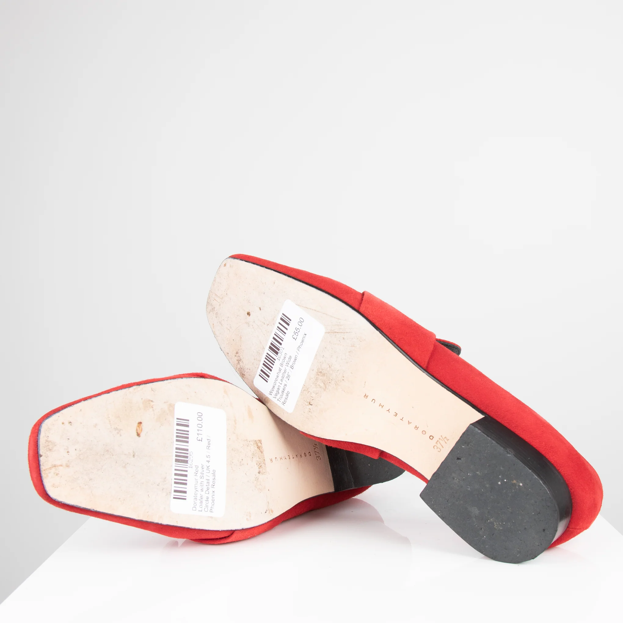 Dorateymur Red Loafer with Silver Circle Detail - Image 5