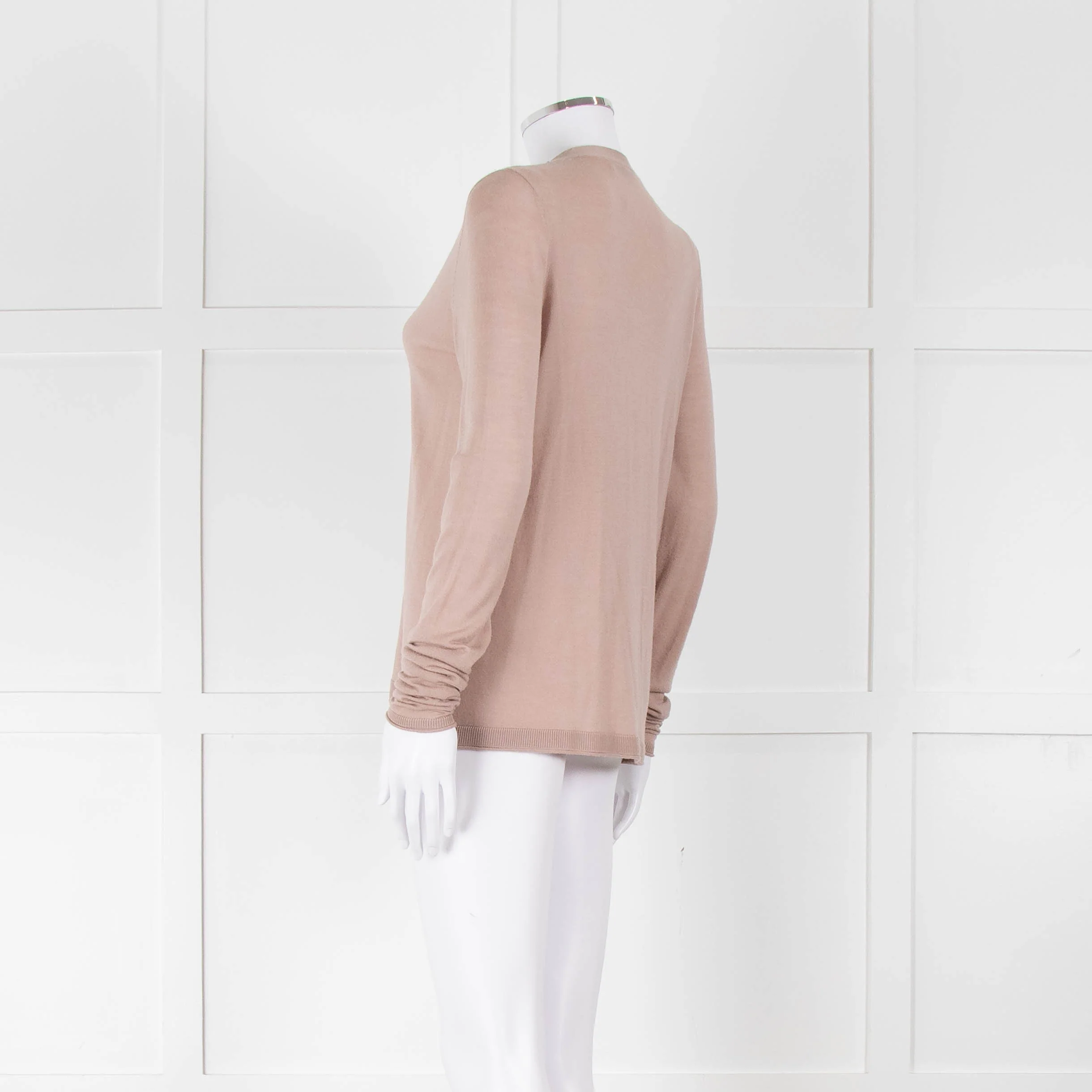 Dorothee Schumacher Dusky Pink Wool Cardigan With Chain Detail - Image 6