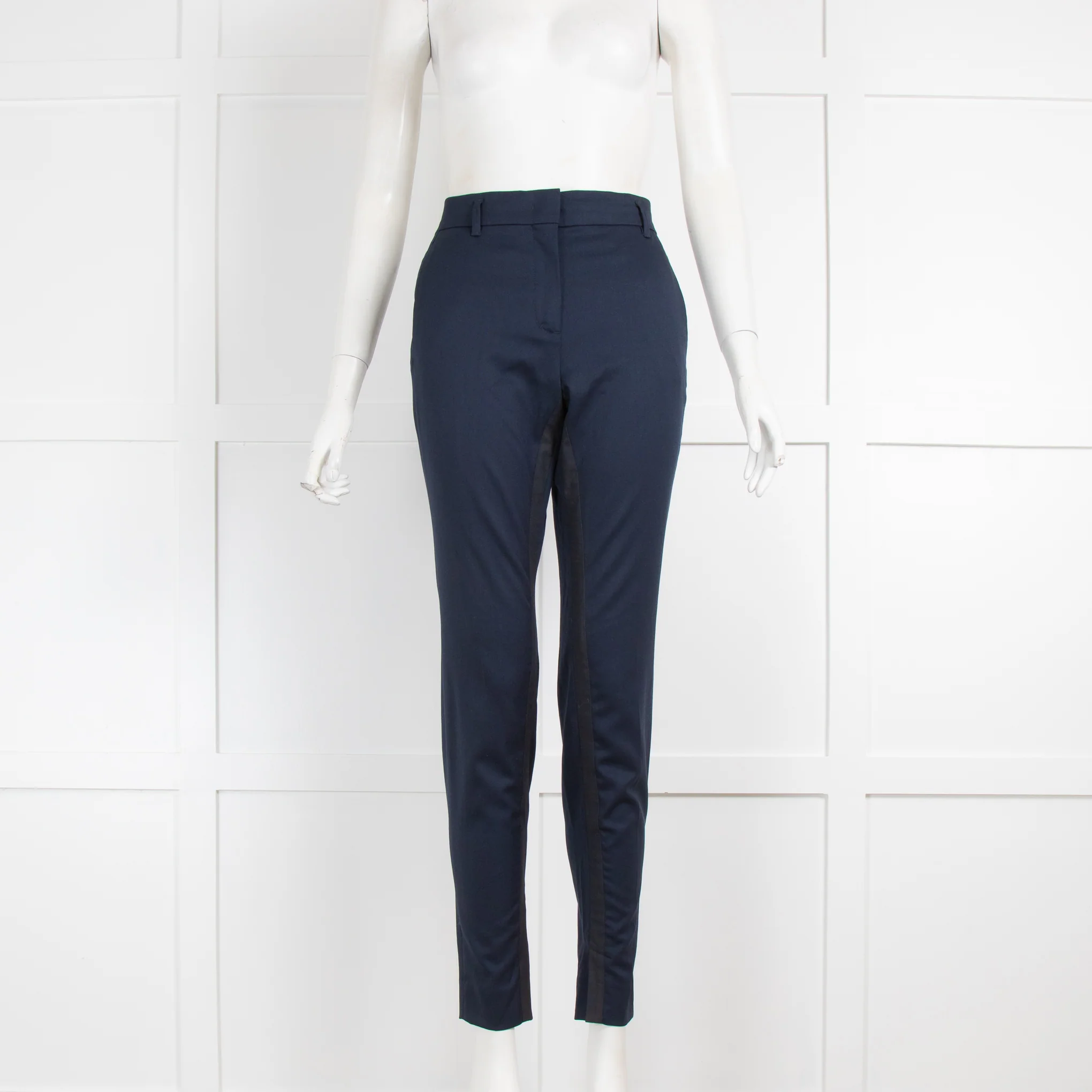 Dorothee Schumacher Navy Slim Leg Split Ankle Trousers