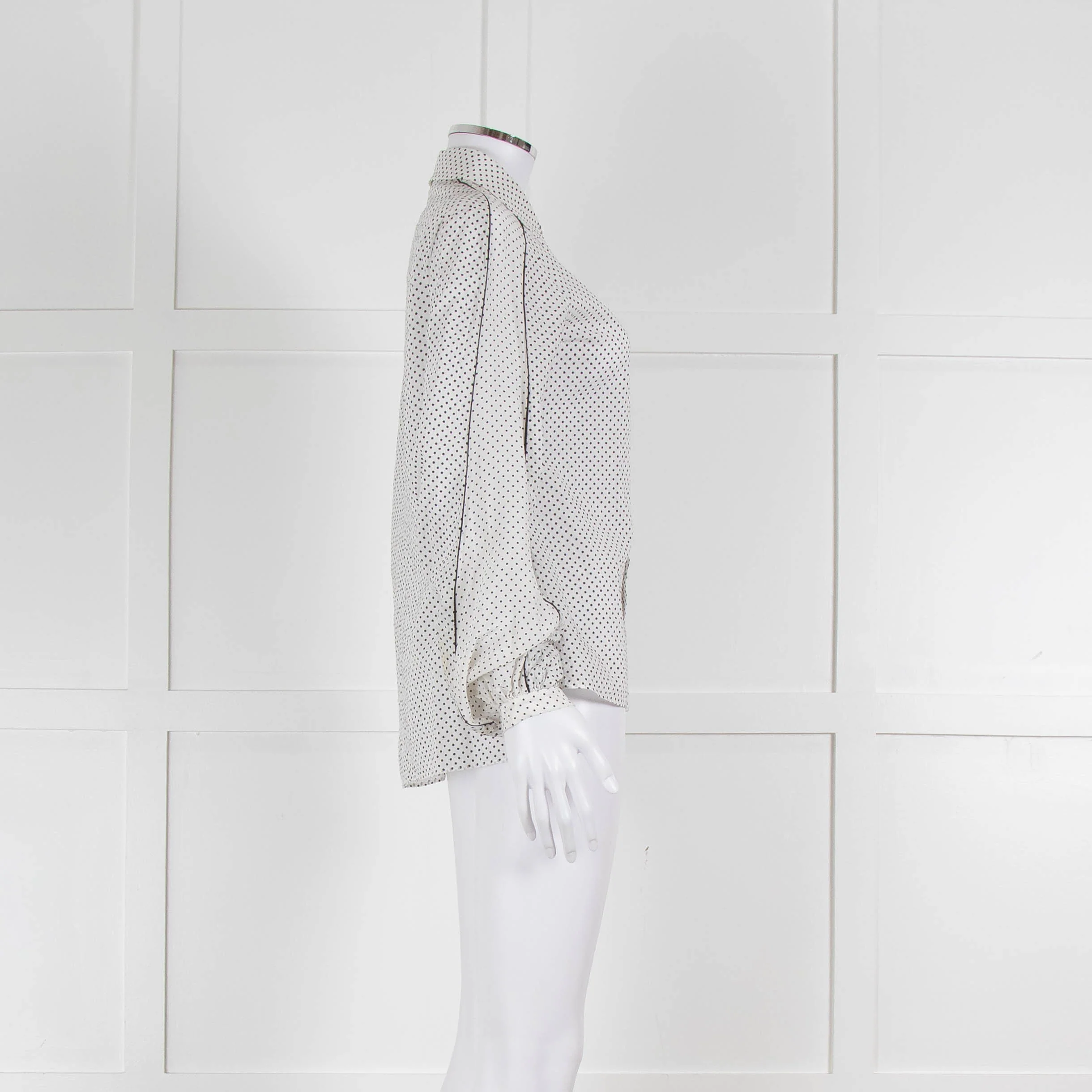 Dorothee Schumacher White Sheer Cotton Shirt with Micro Polka Dots - Image 3