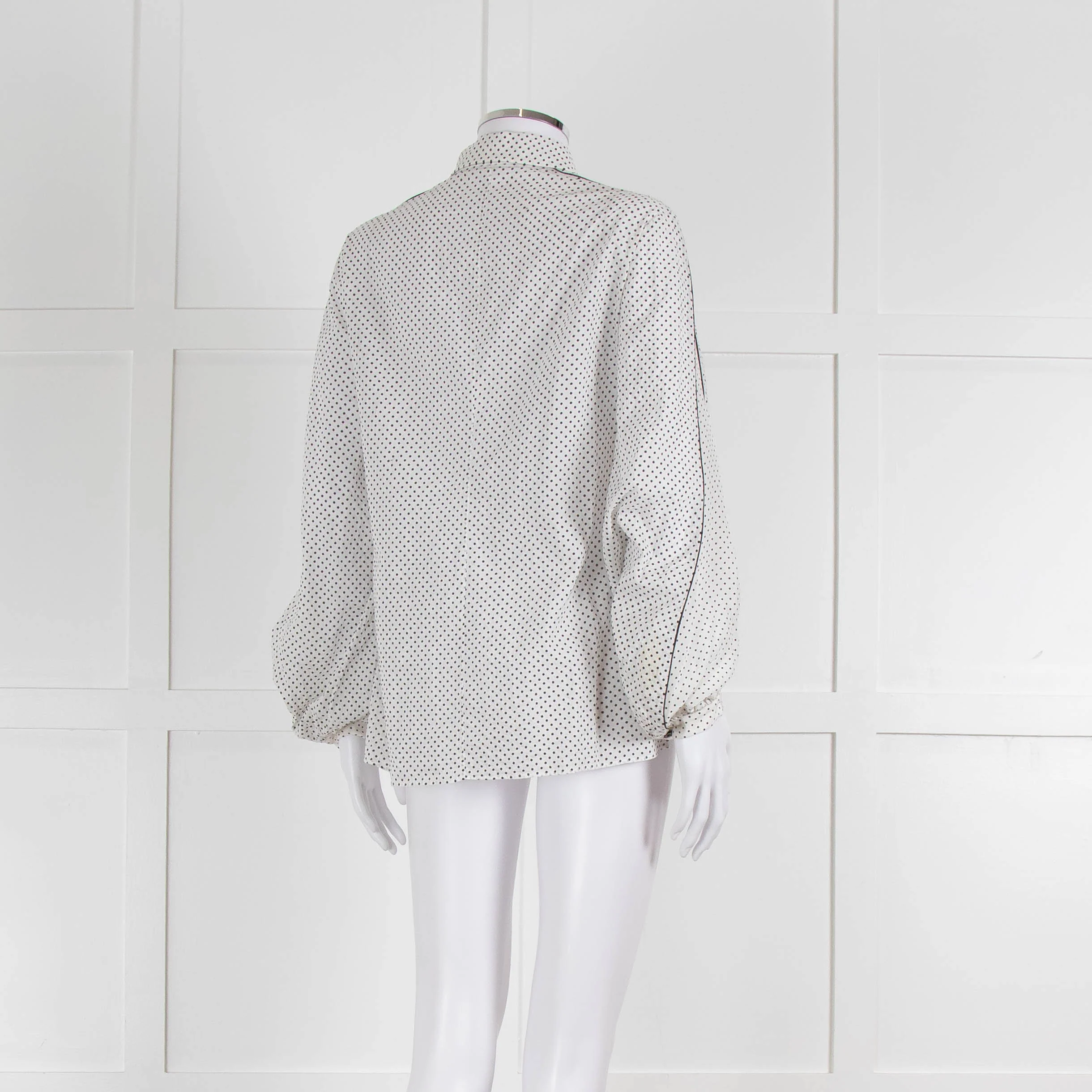 Dorothee Schumacher White Sheer Cotton Shirt with Micro Polka Dots - Image 4