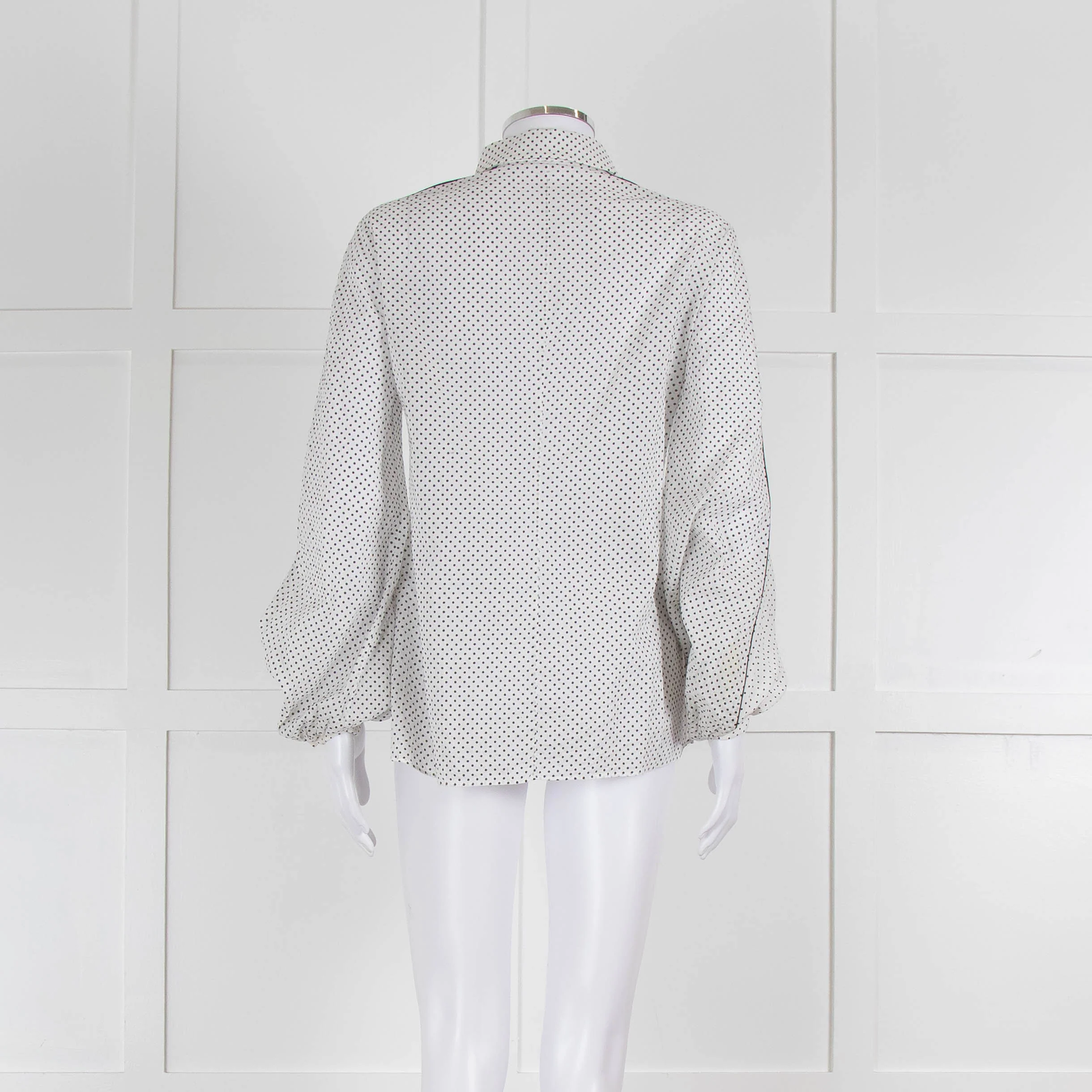 Dorothee Schumacher White Sheer Cotton Shirt with Micro Polka Dots - Image 5