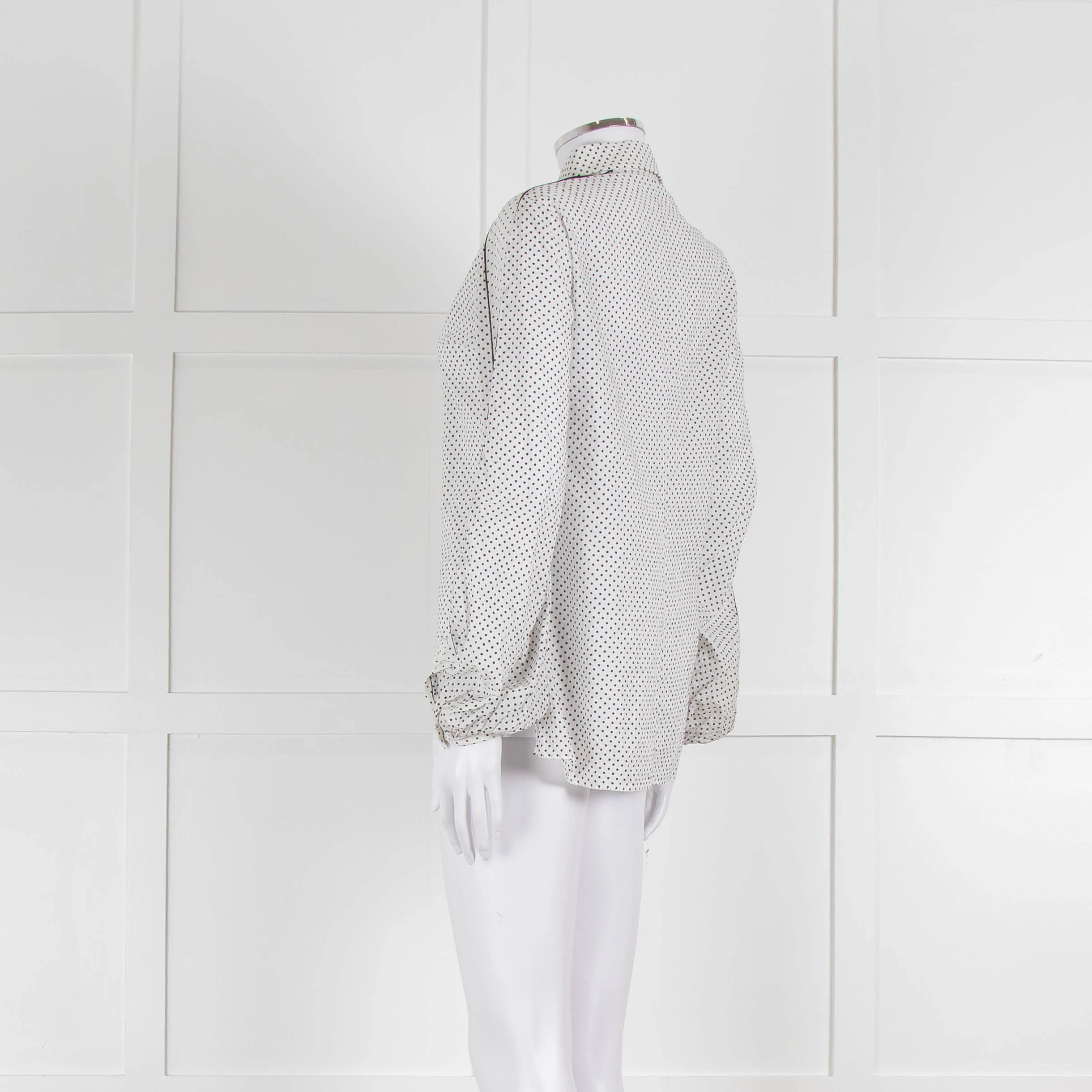 Dorothee Schumacher White Sheer Cotton Shirt with Micro Polka Dots - Image 6