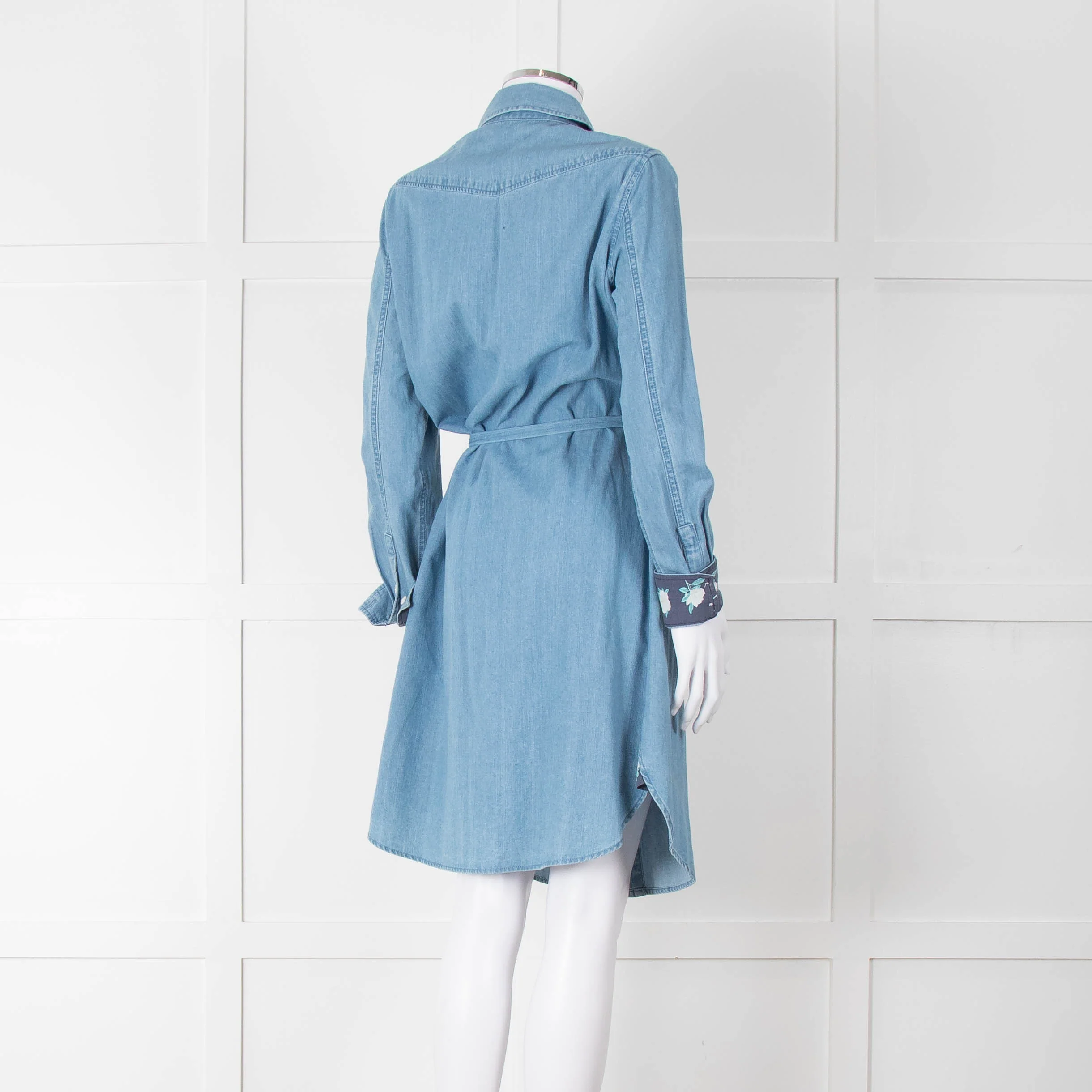 Draper James Denim Blue Belted Shirt Dress - Image 4