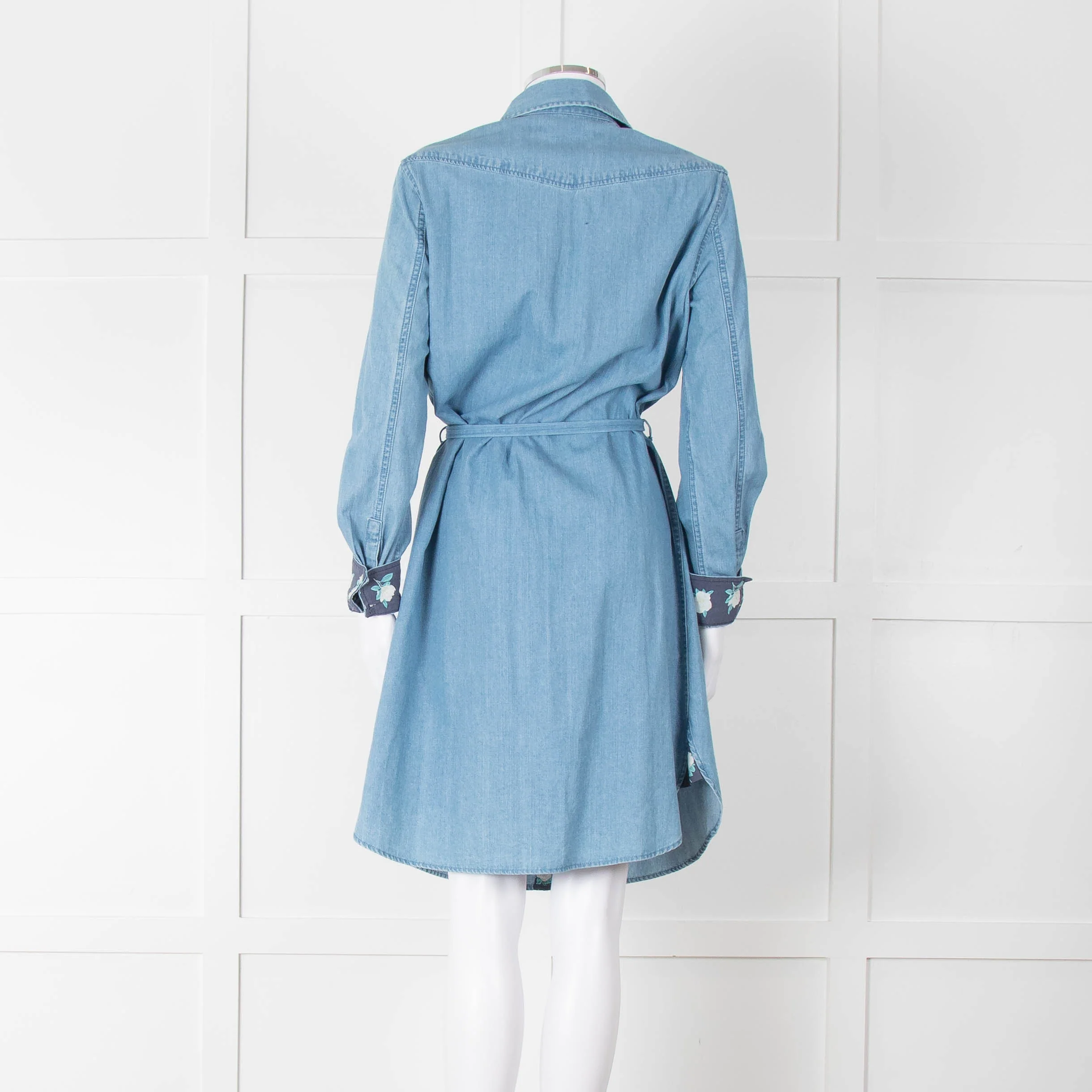Draper James Denim Blue Belted Shirt Dress - Image 5
