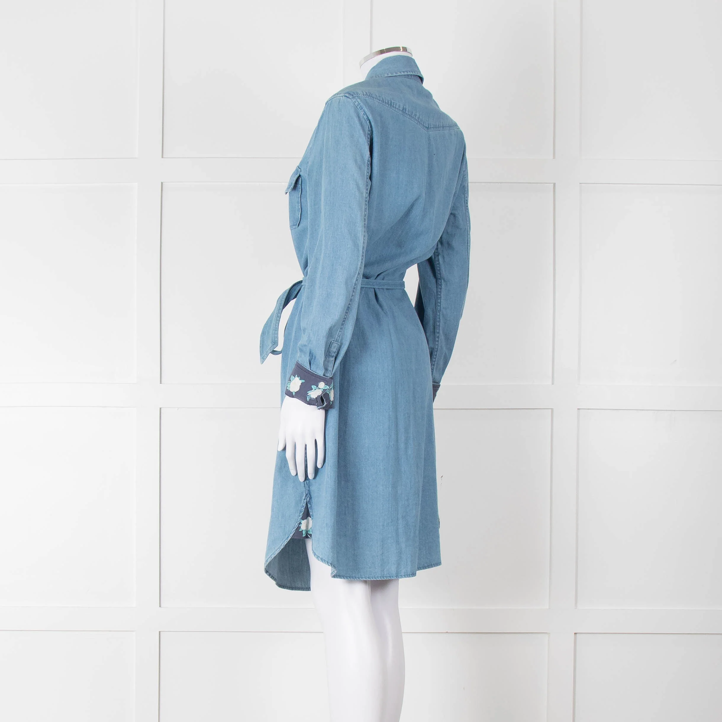 Draper James Denim Blue Belted Shirt Dress - Image 6