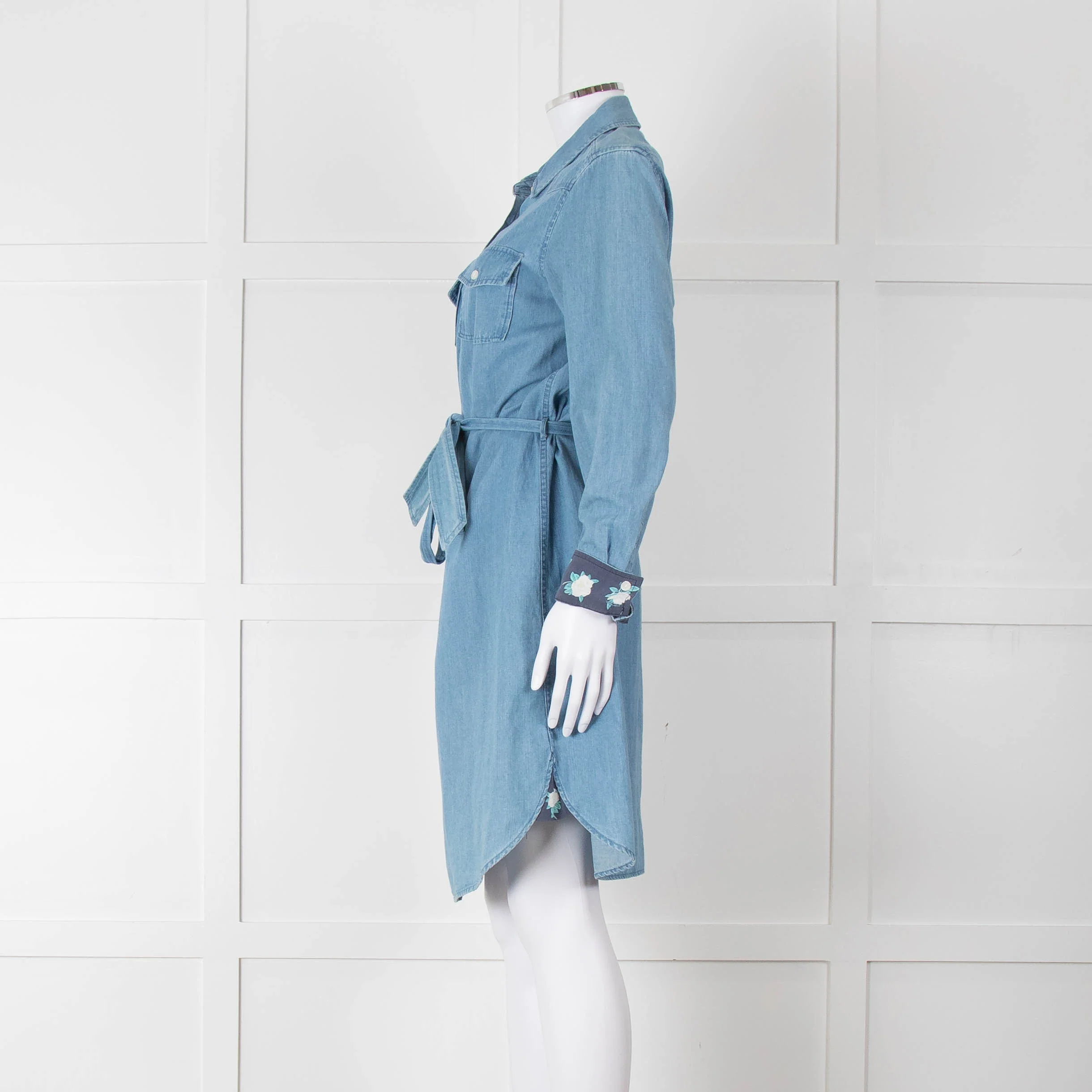 Draper James Denim Blue Belted Shirt Dress - Image 7