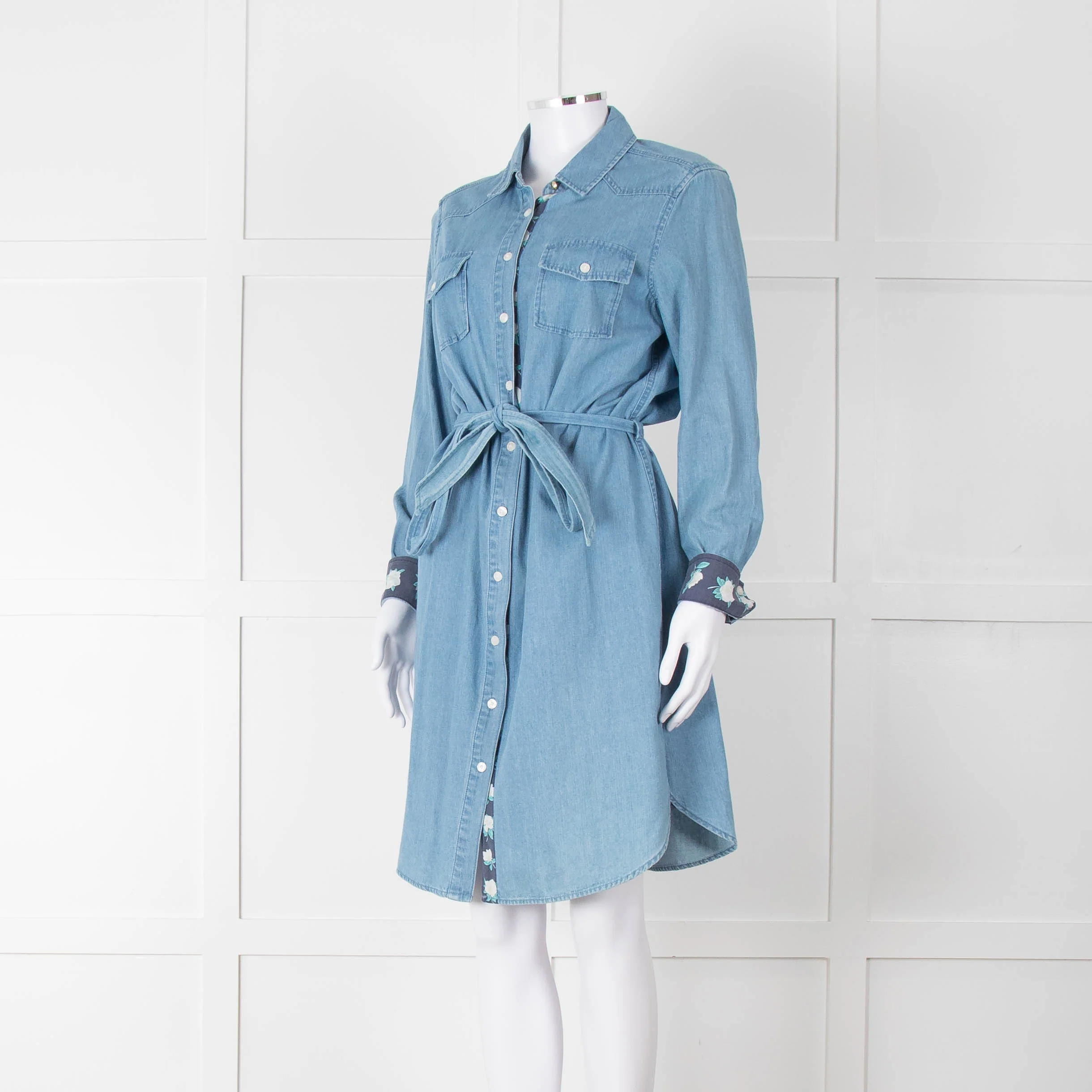 Draper James Denim Blue Belted Shirt Dress - Image 8