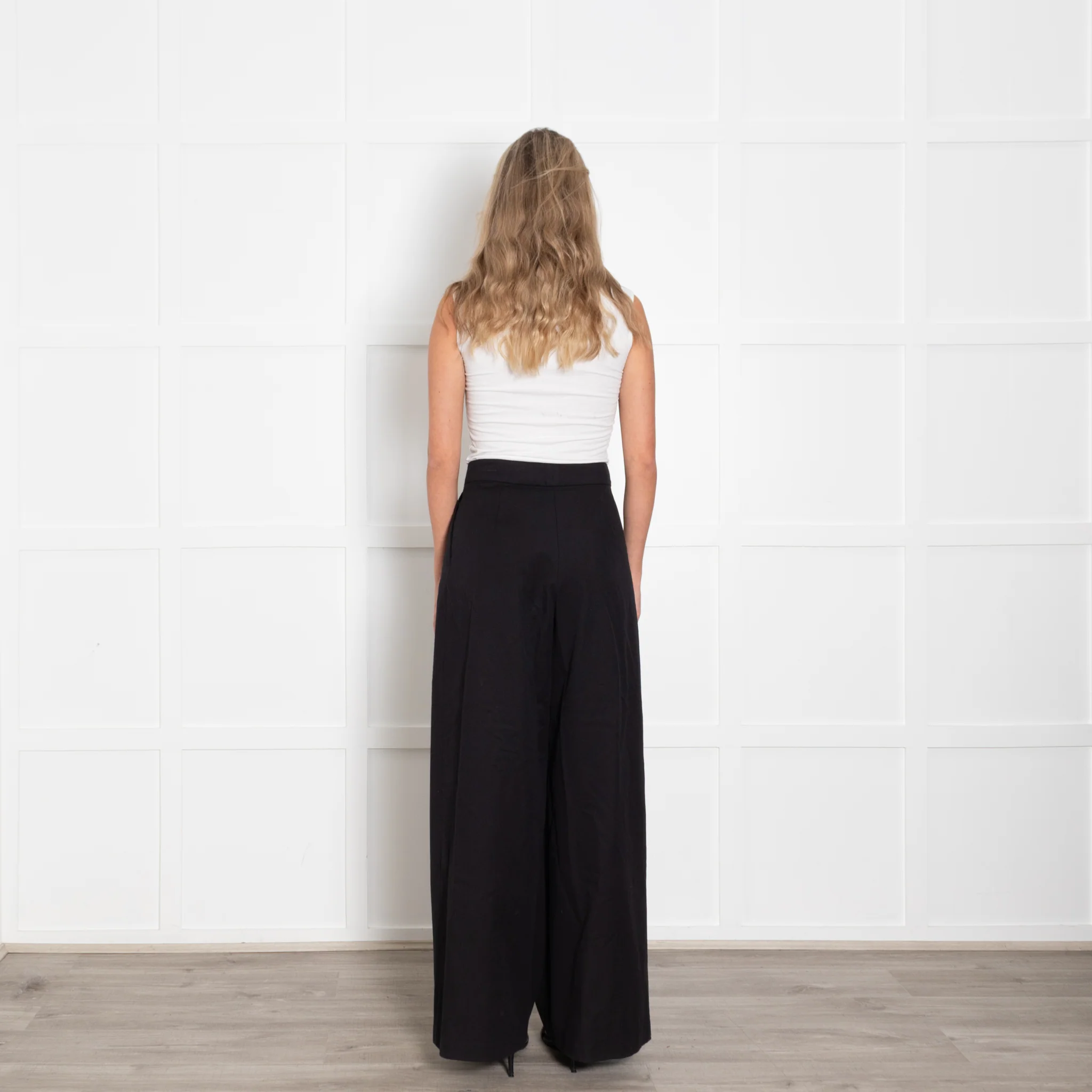 Dries Van Noten Black High Waist Wide Leg Trousers - Image 5