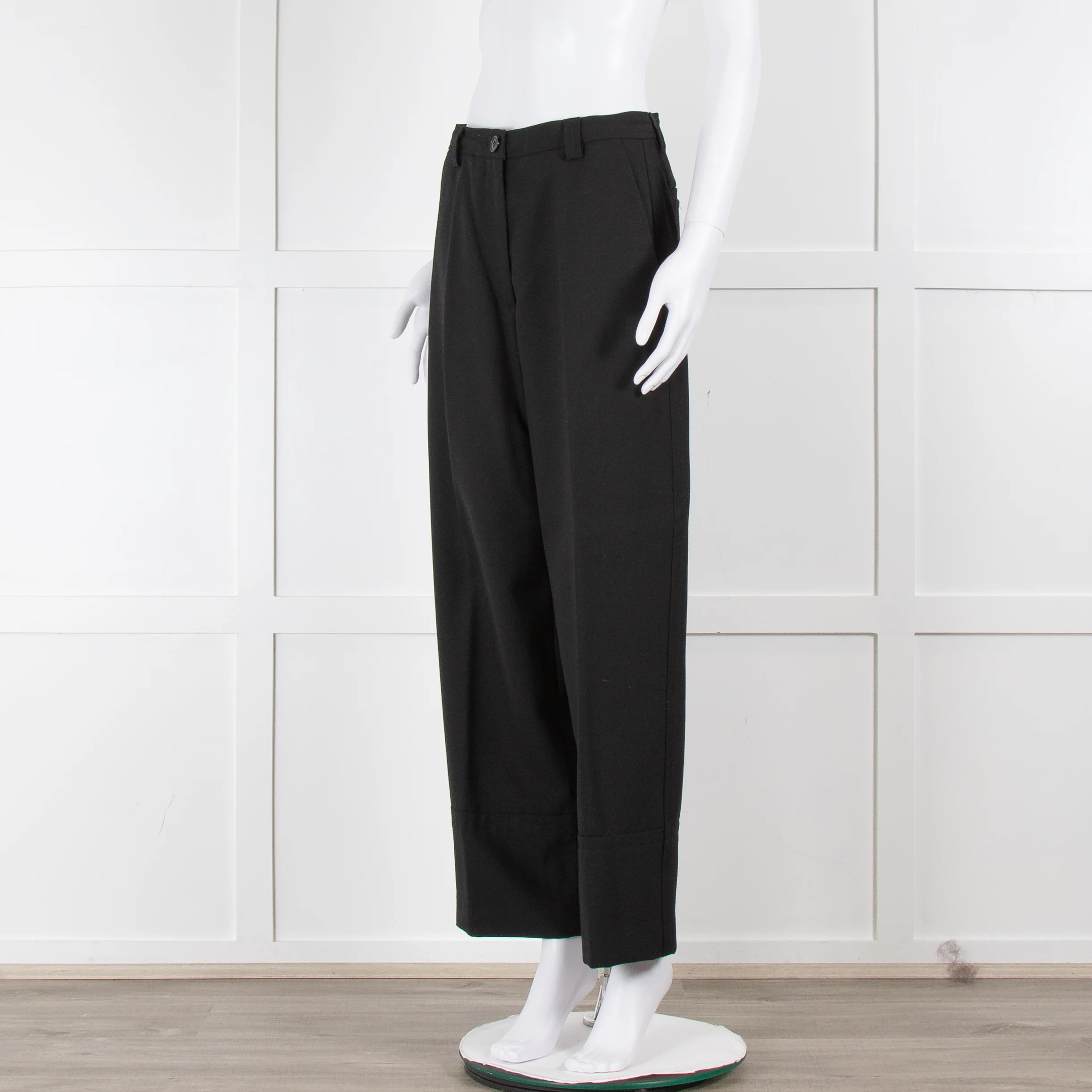 Dries Van Noten Black Tailored Wide Leg Trousers - Image 8