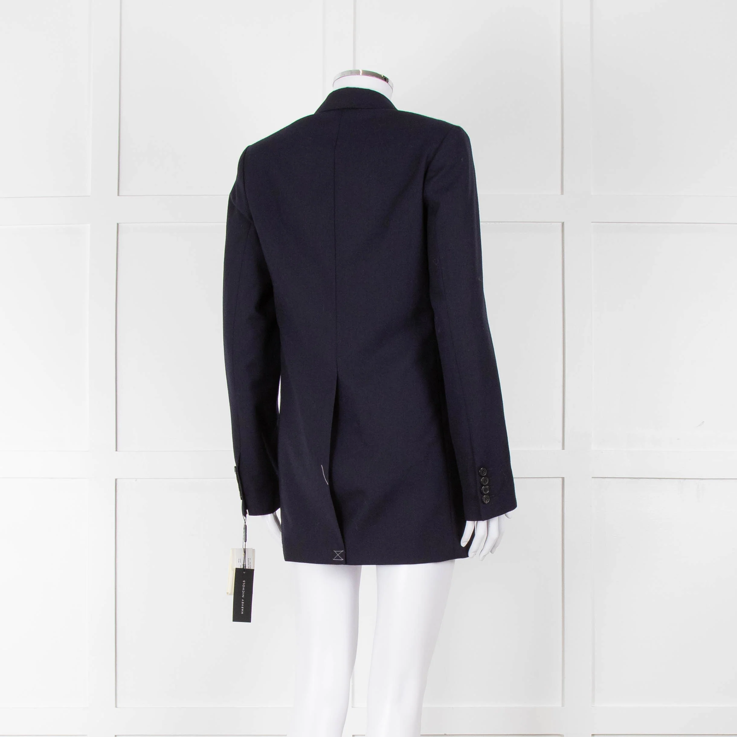 Dries Van Noten Navy Blue Fine Wool Blazer Jacket - Image 4