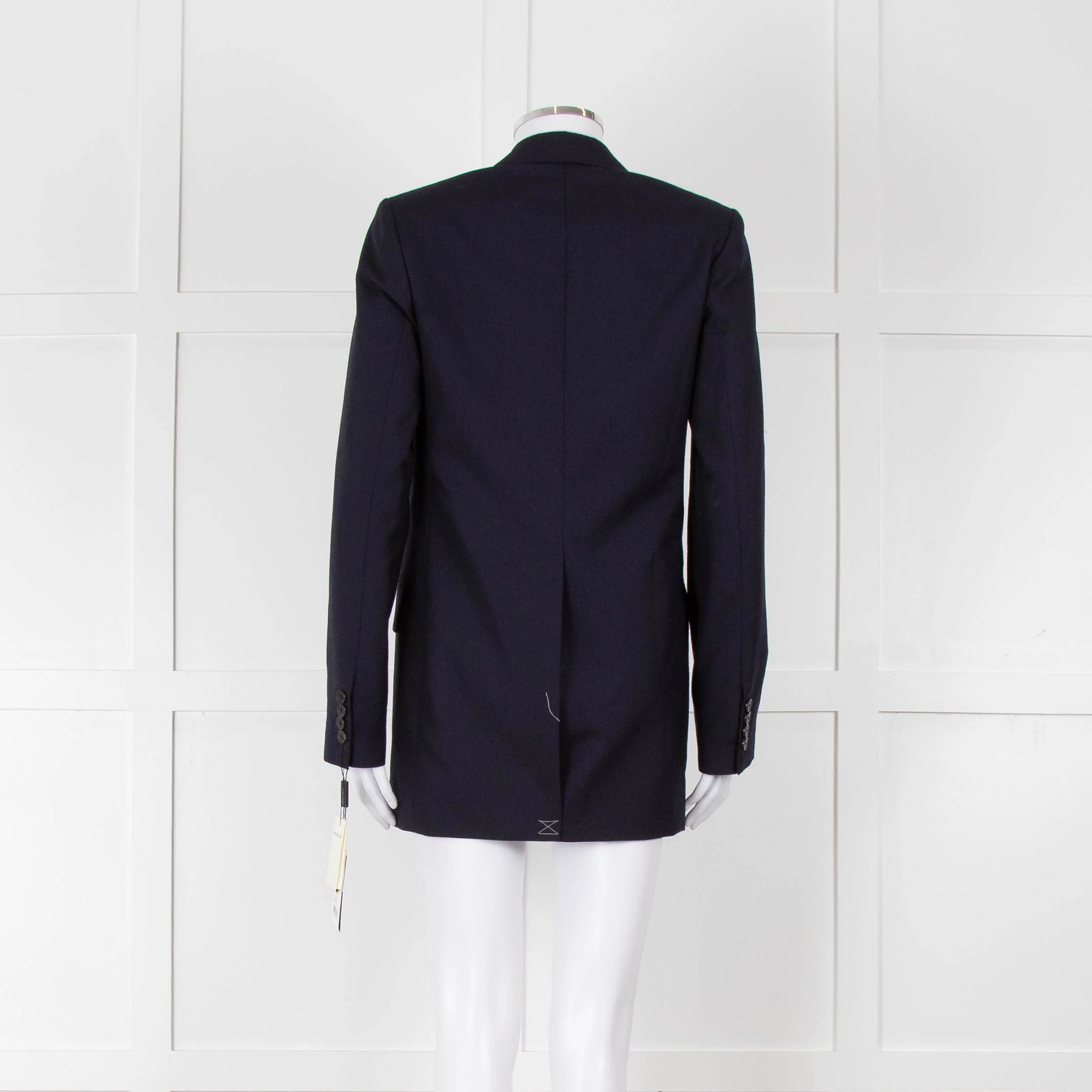 Dries Van Noten Navy Blue Fine Wool Blazer Jacket - Image 5