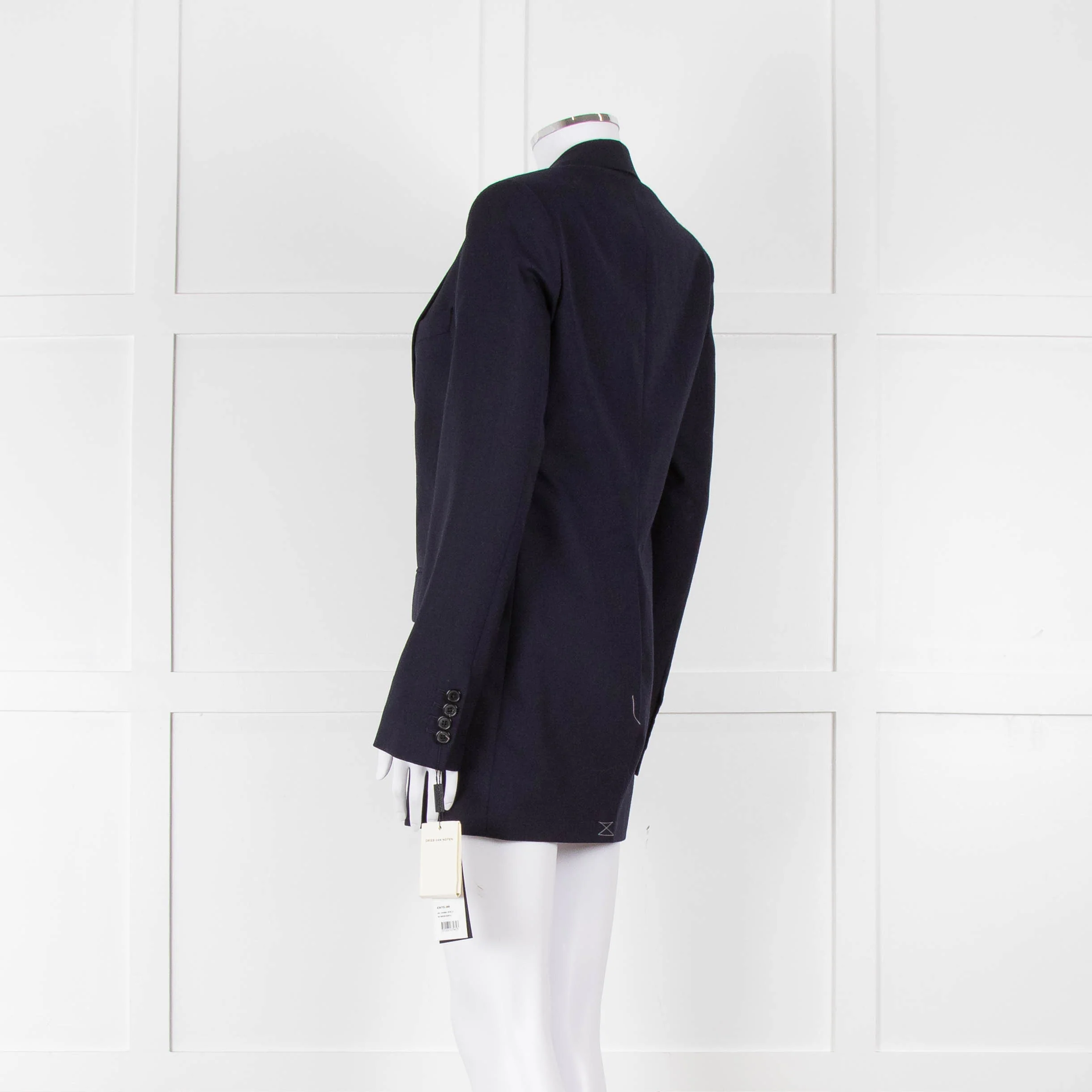 Dries Van Noten Navy Blue Fine Wool Blazer Jacket - Image 6