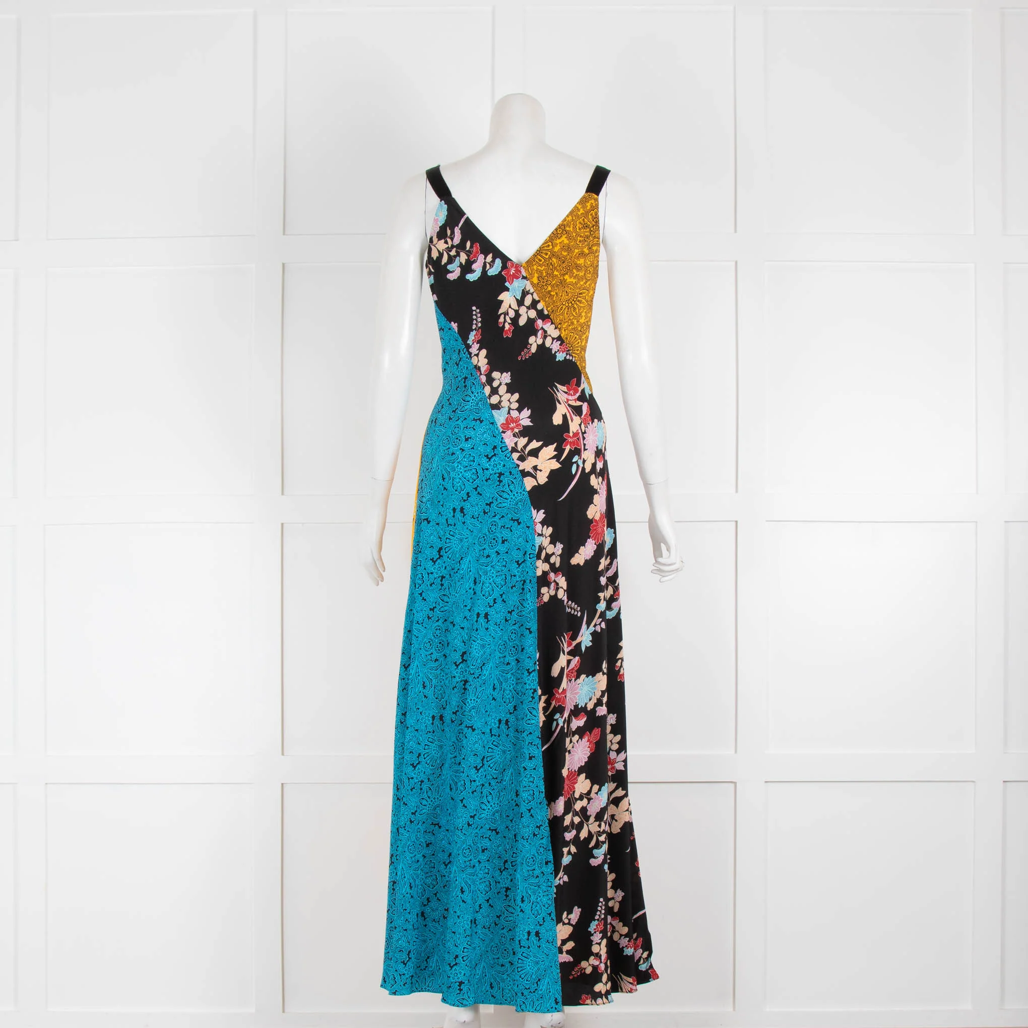 DVF Multi Coloured Patterned Sleeveless Dress - Image 3