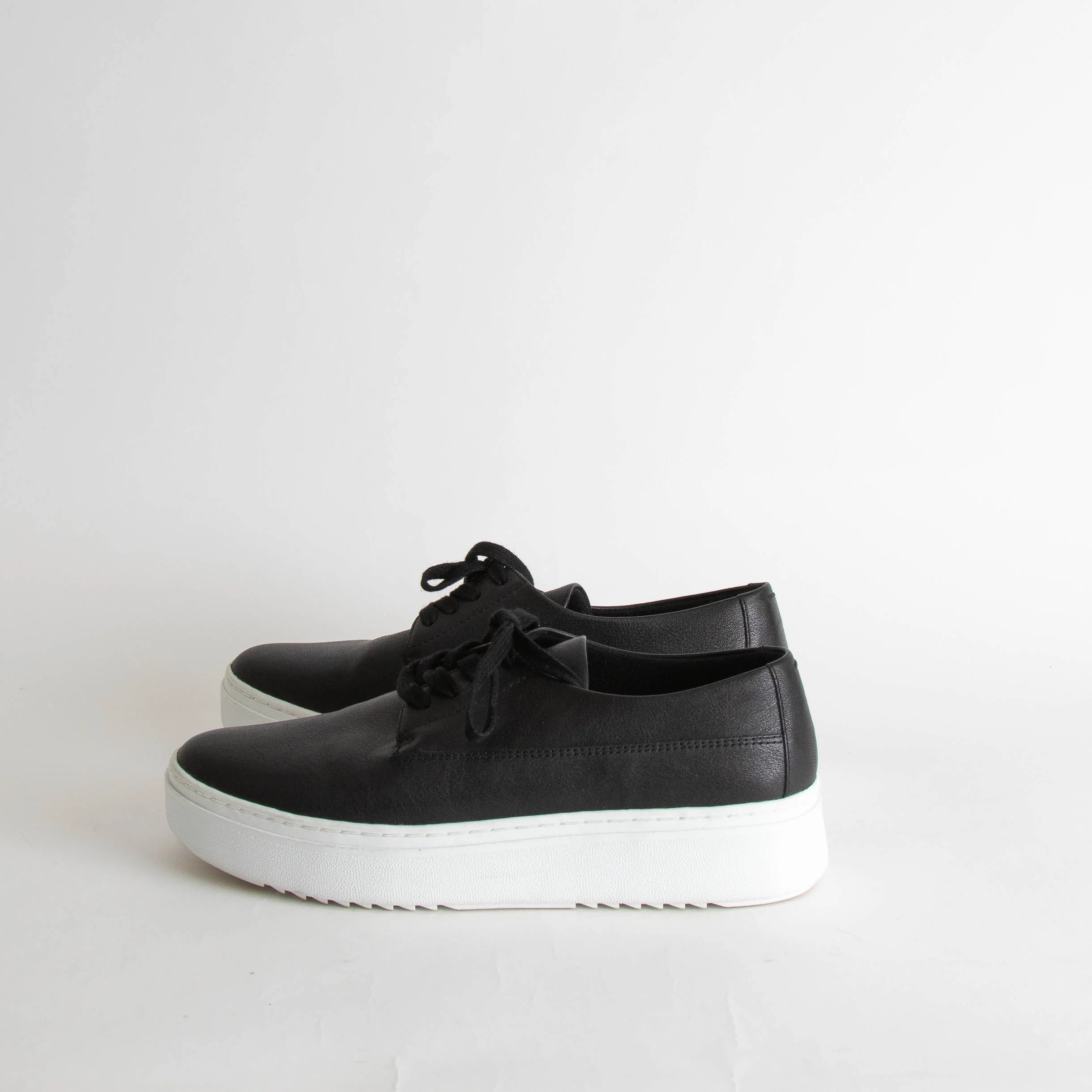 Eileen Fisher Black Leather Lace Up Trainers - Image 3