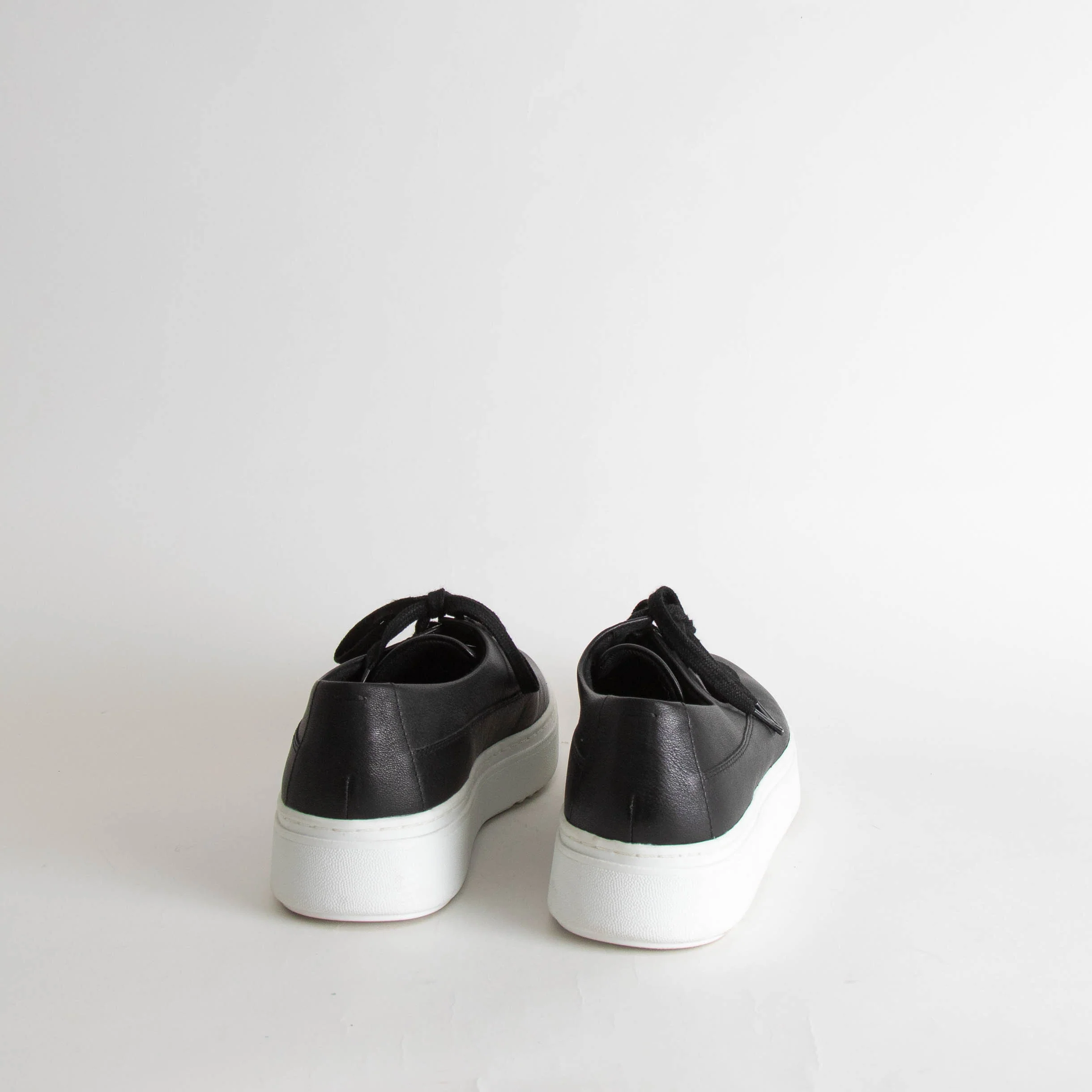 Eileen Fisher Black Leather Lace Up Trainers - Image 4