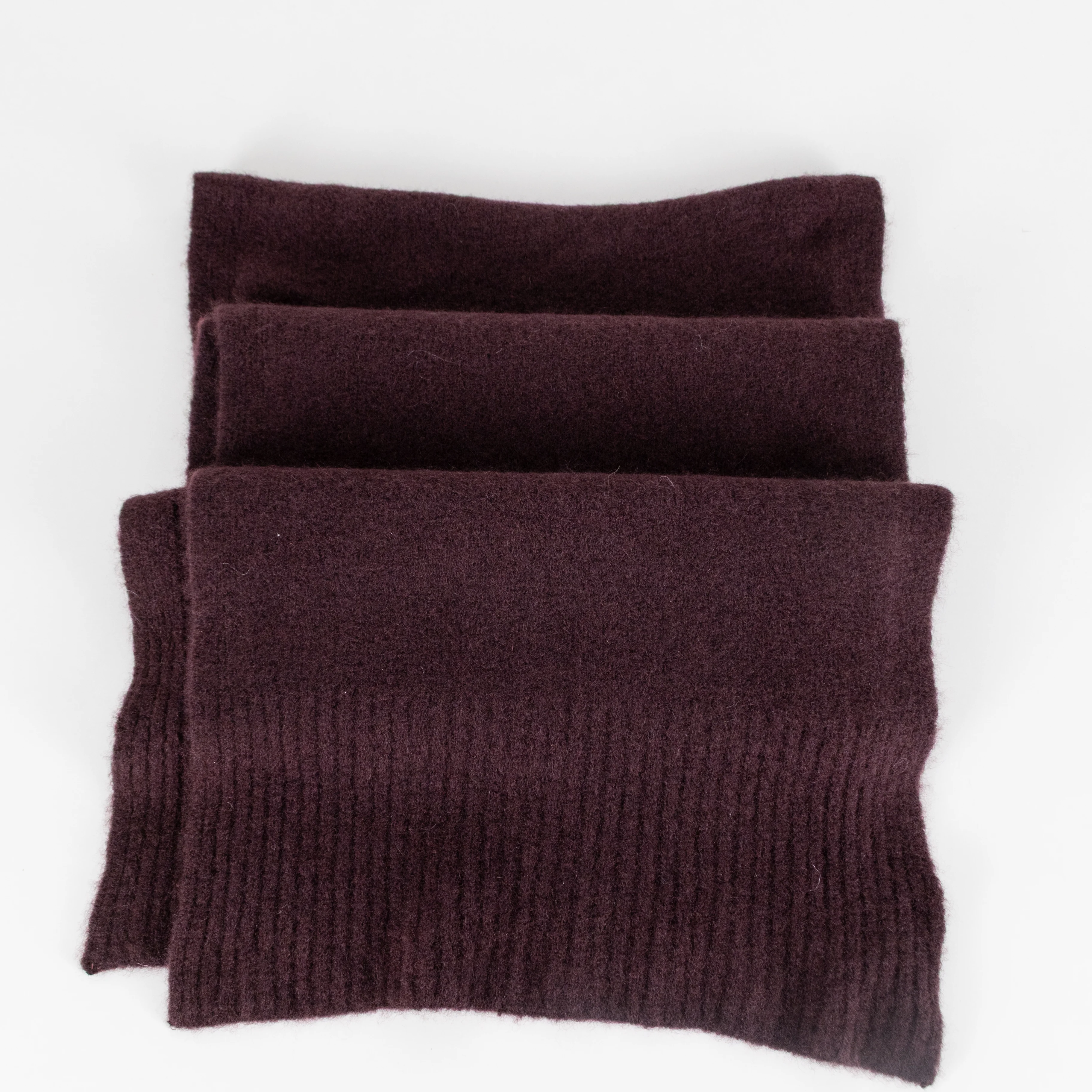 Eileen Fisher Burgundy Ribbed Edge Cashmere Blend Scarf - Image 4