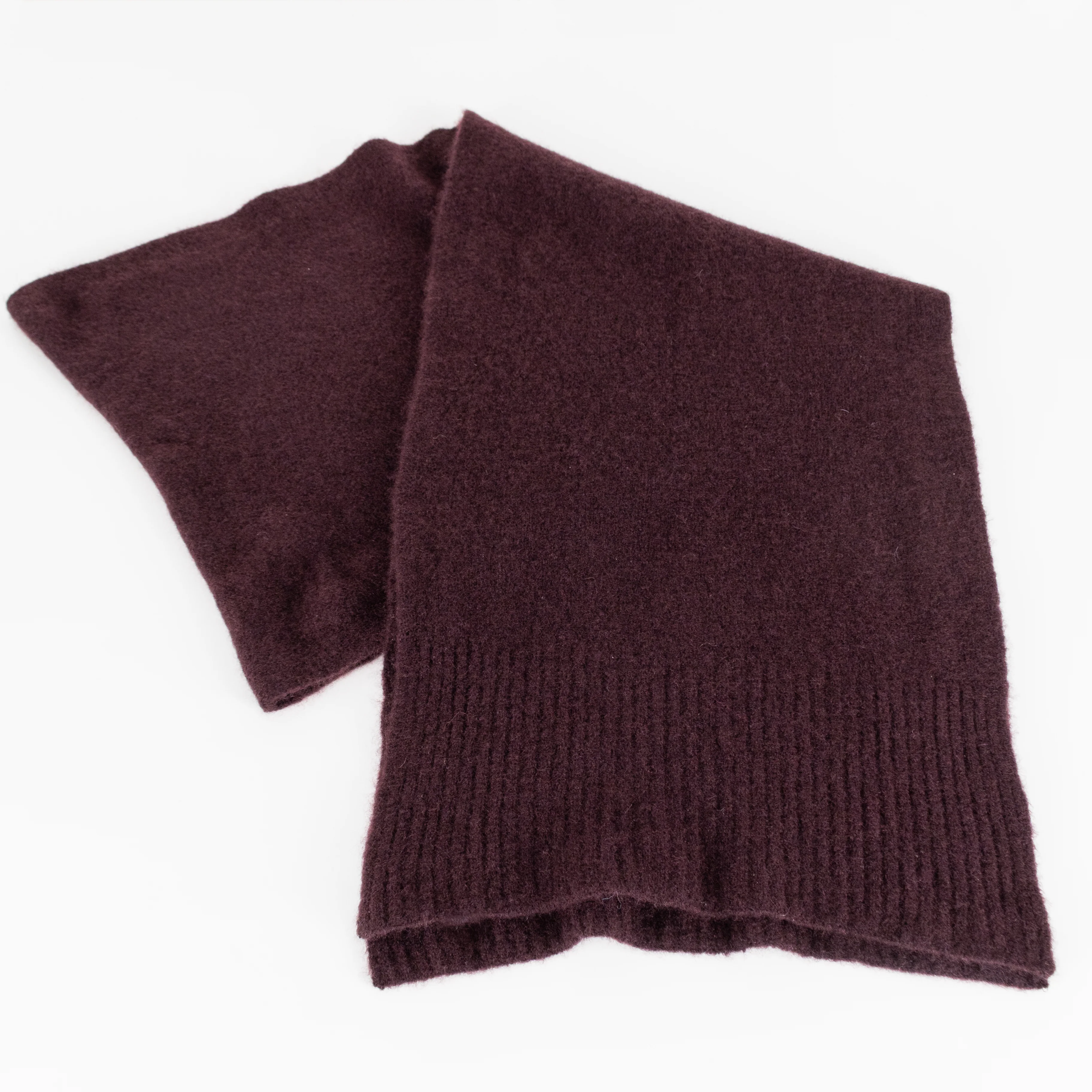 Eileen Fisher Burgundy Ribbed Edge Cashmere Blend Scarf - Image 6