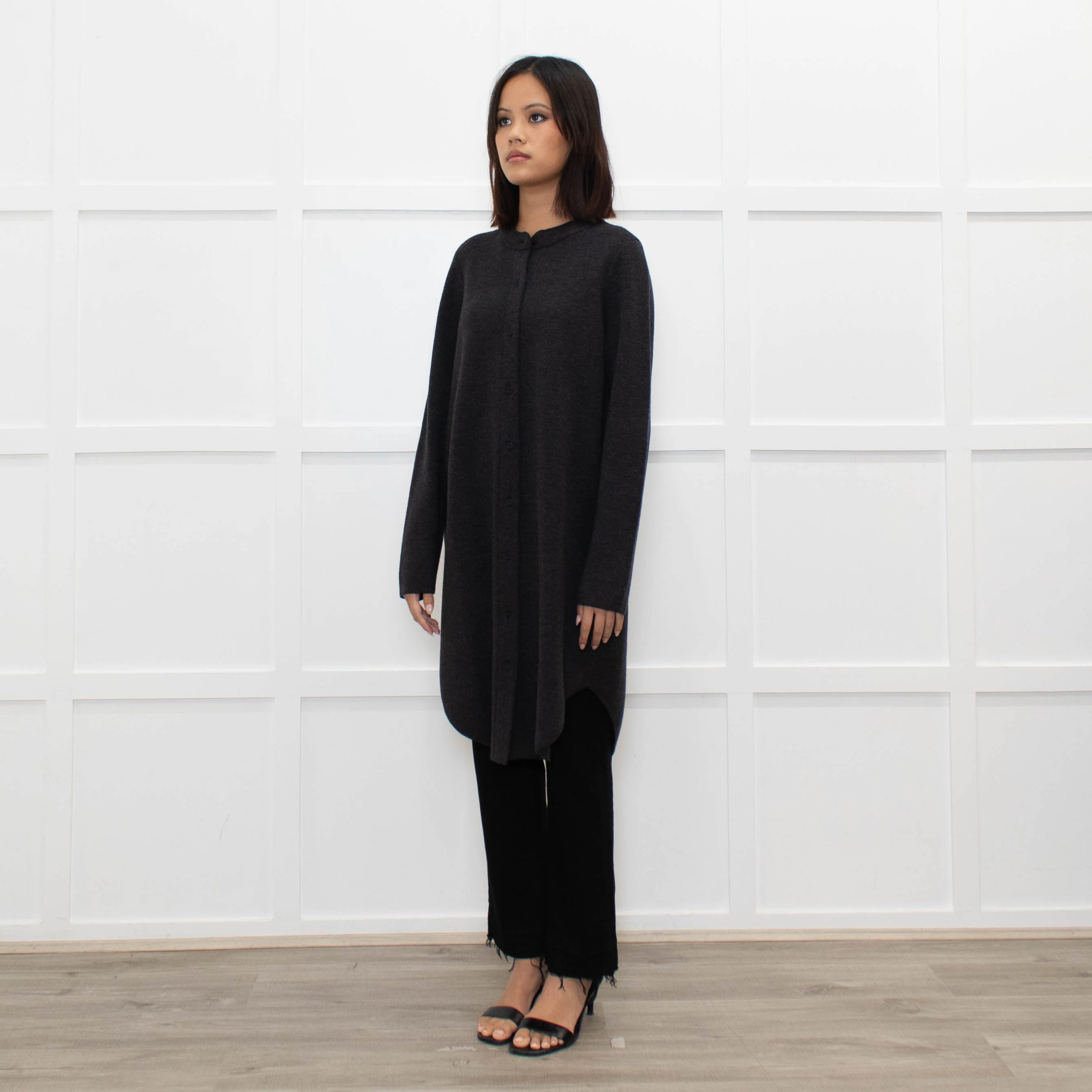 Eileen Fisher Dark Grey Long Cardigan - Image 7