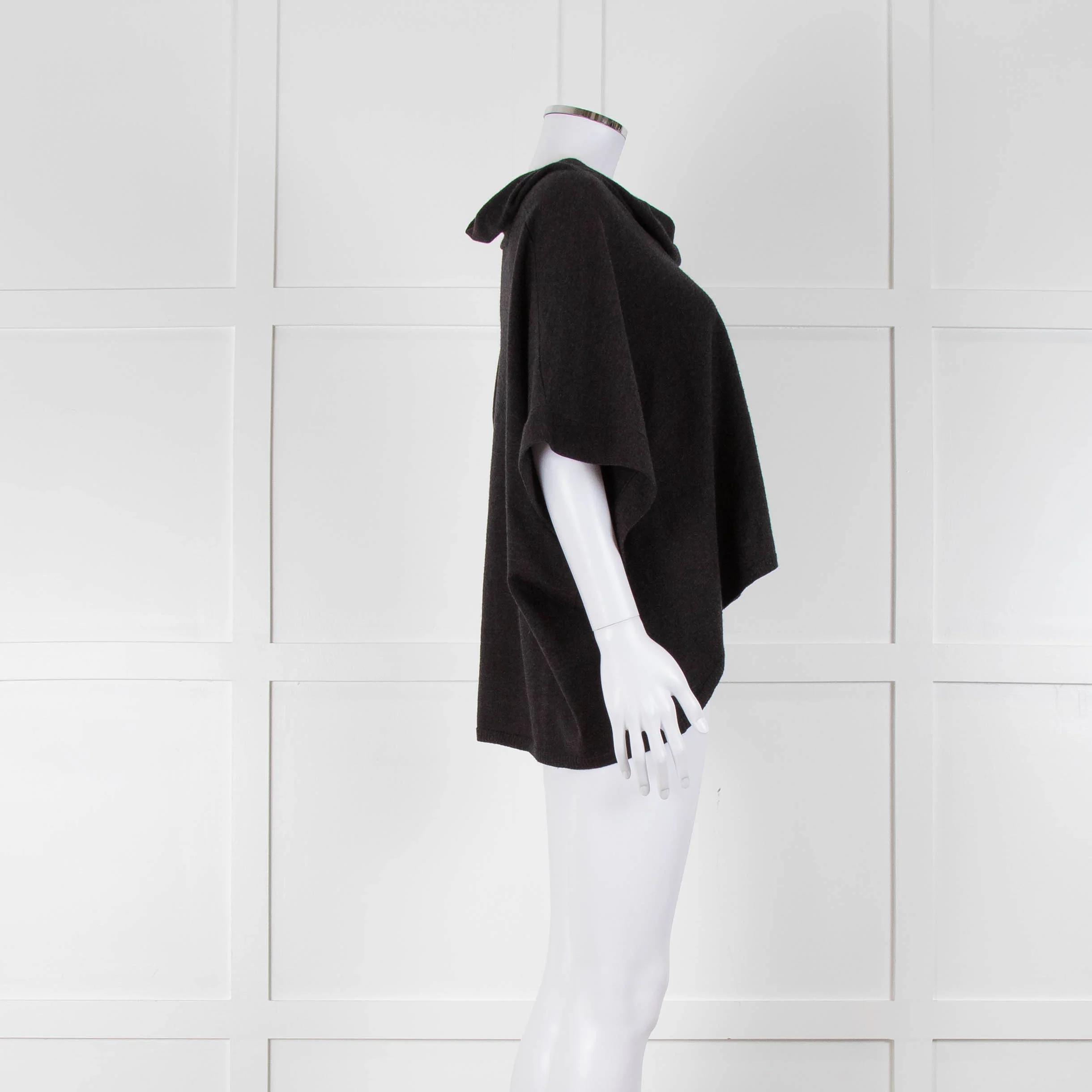 Eileen Fisher Grey Merino Wool Sleeveless High Neck Sweater - Image 3