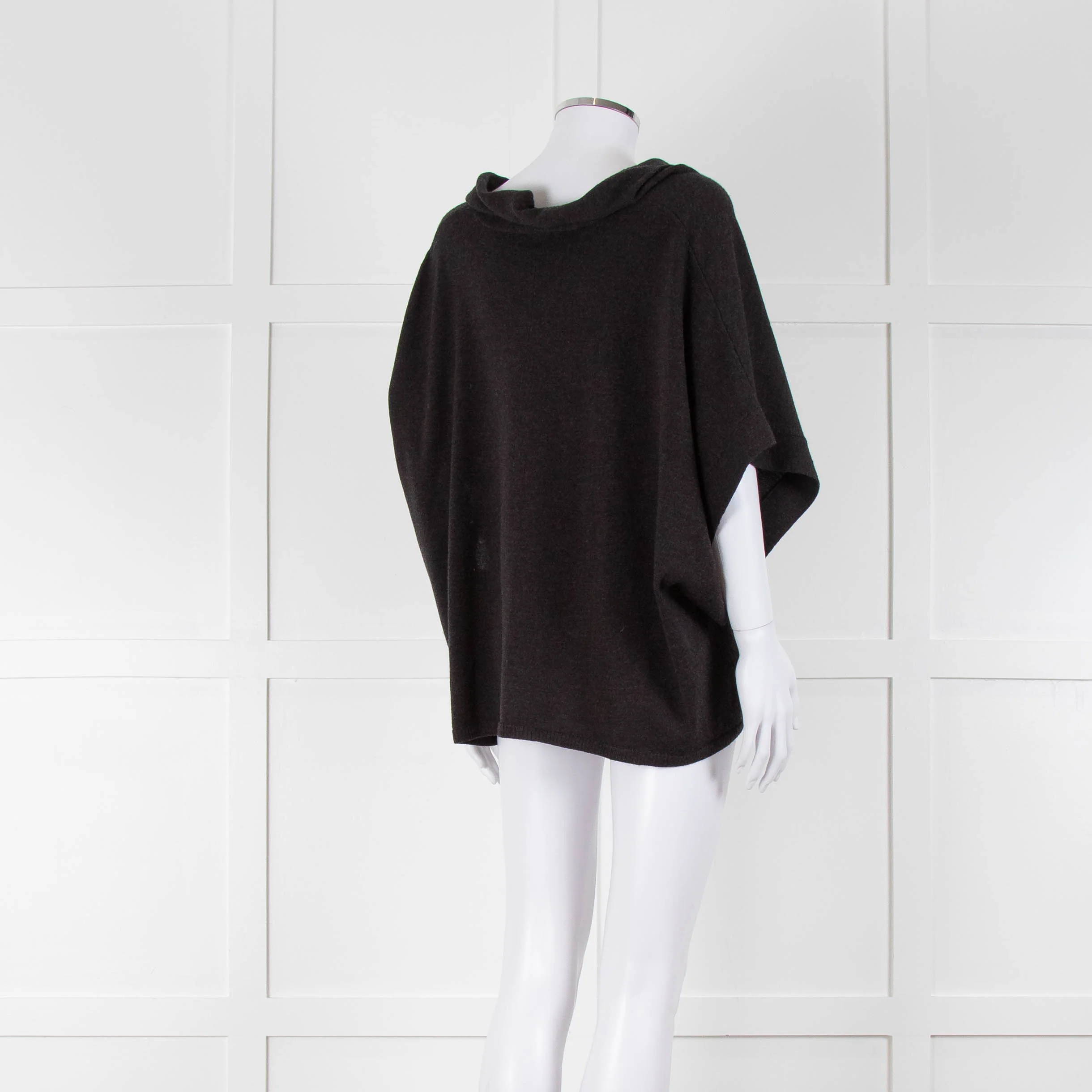 Eileen Fisher Grey Merino Wool Sleeveless High Neck Sweater - Image 4