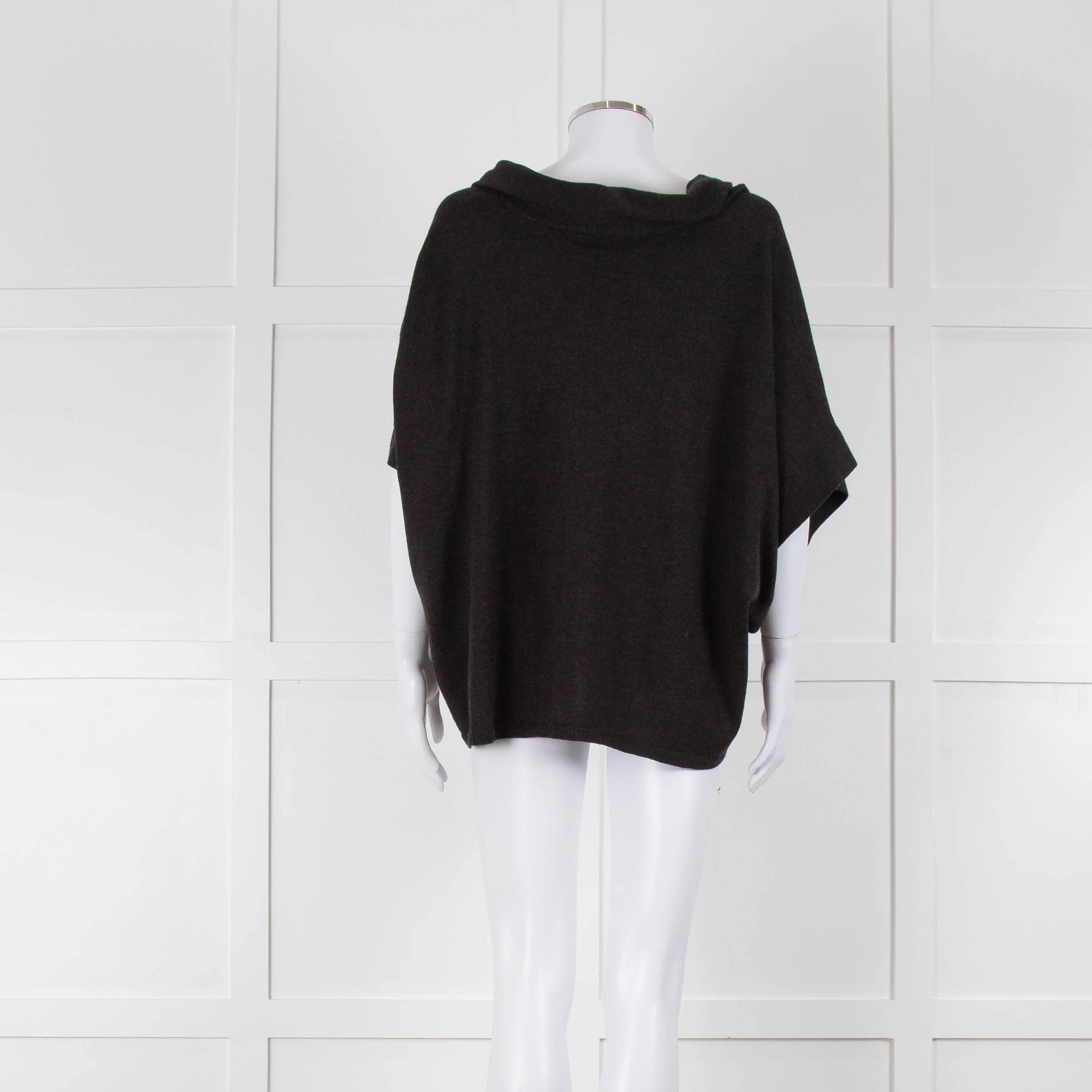 Eileen Fisher Grey Merino Wool Sleeveless High Neck Sweater - Image 5