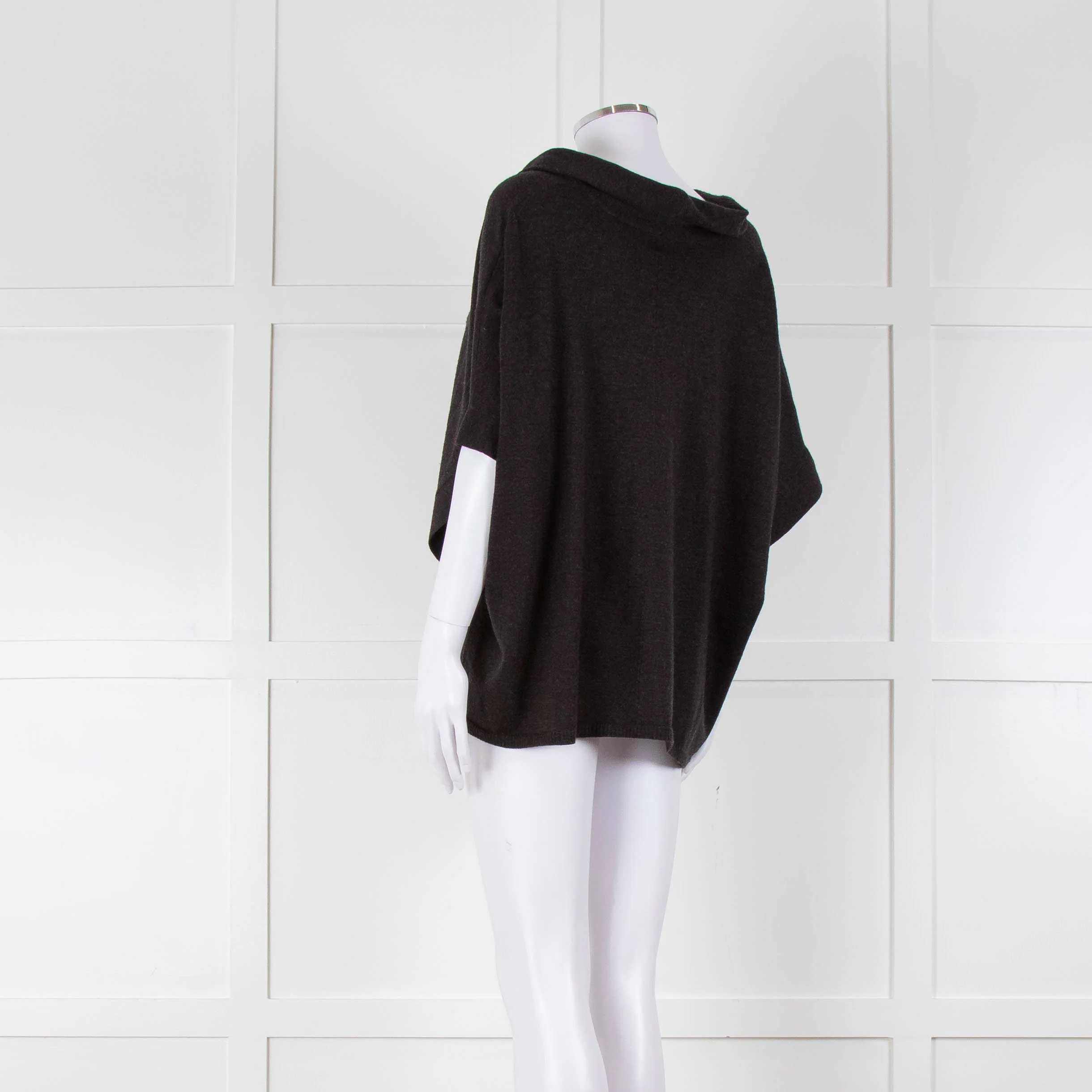 Eileen Fisher Grey Merino Wool Sleeveless High Neck Sweater - Image 6