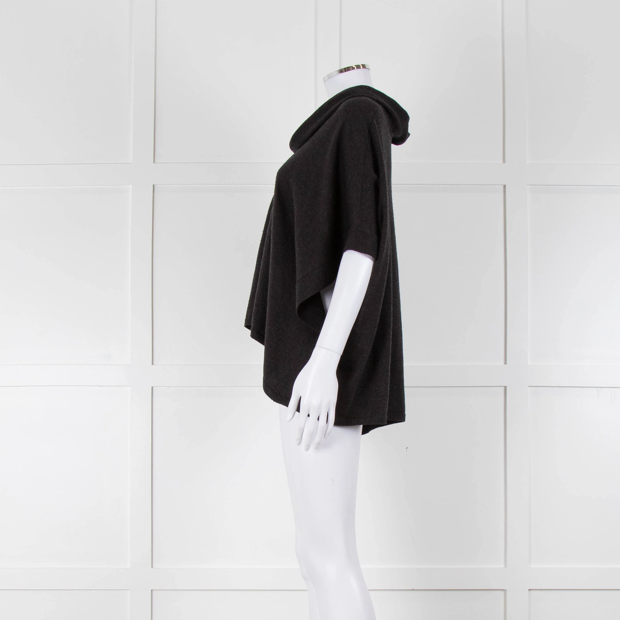Eileen Fisher Grey Merino Wool Sleeveless High Neck Sweater - Image 7