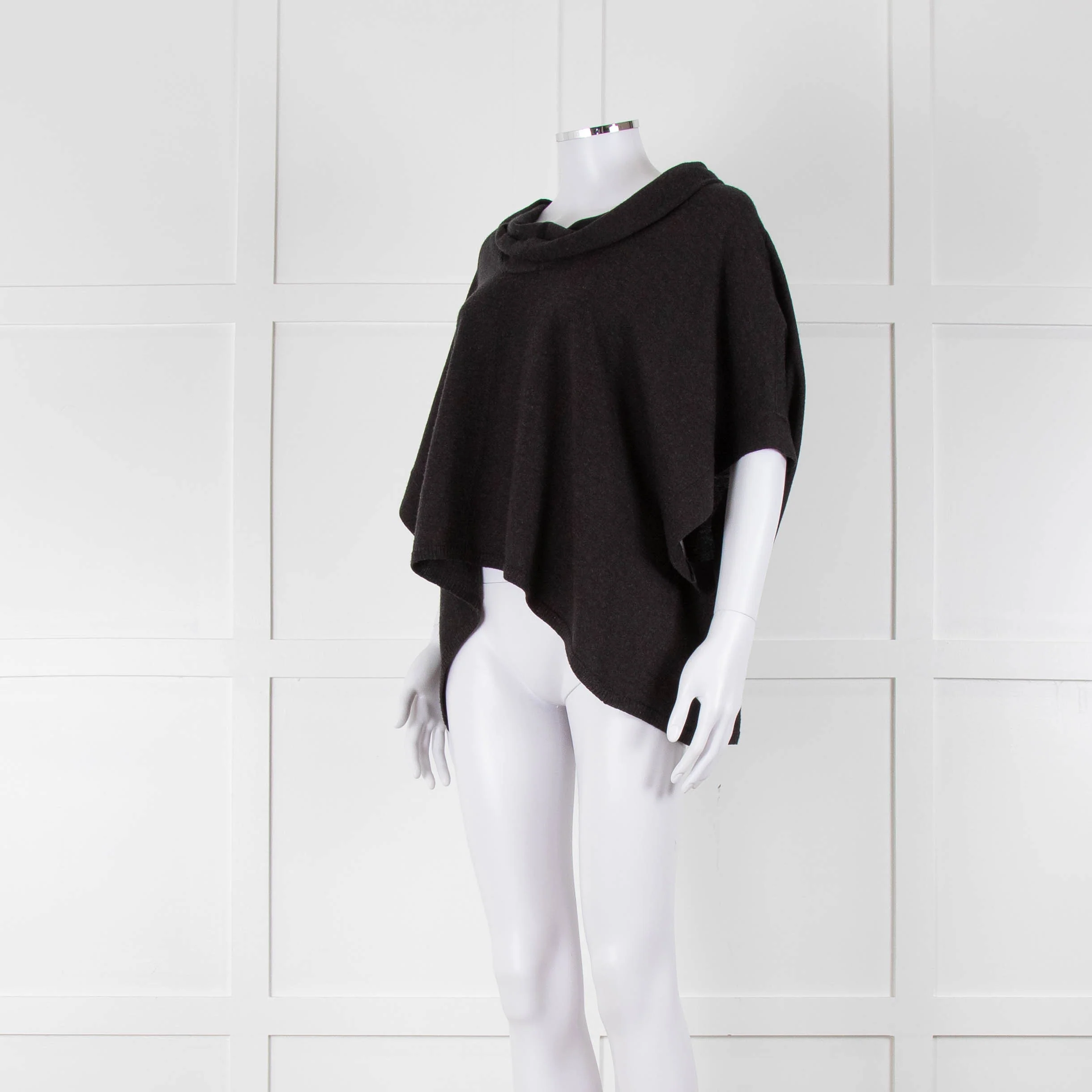 Eileen Fisher Grey Merino Wool Sleeveless High Neck Sweater - Image 8