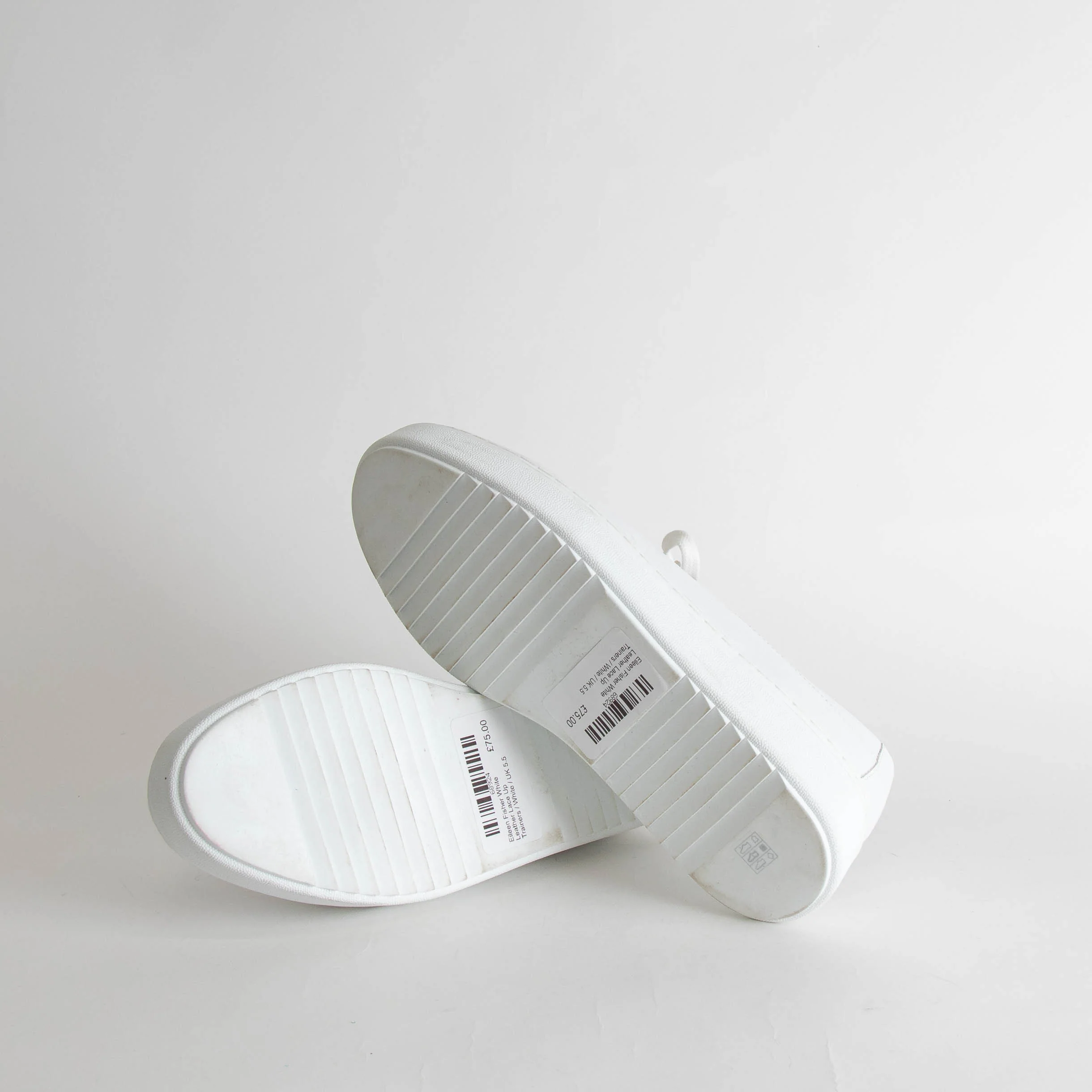 Eileen Fisher White Leather Lace Up Trainers - Image 6