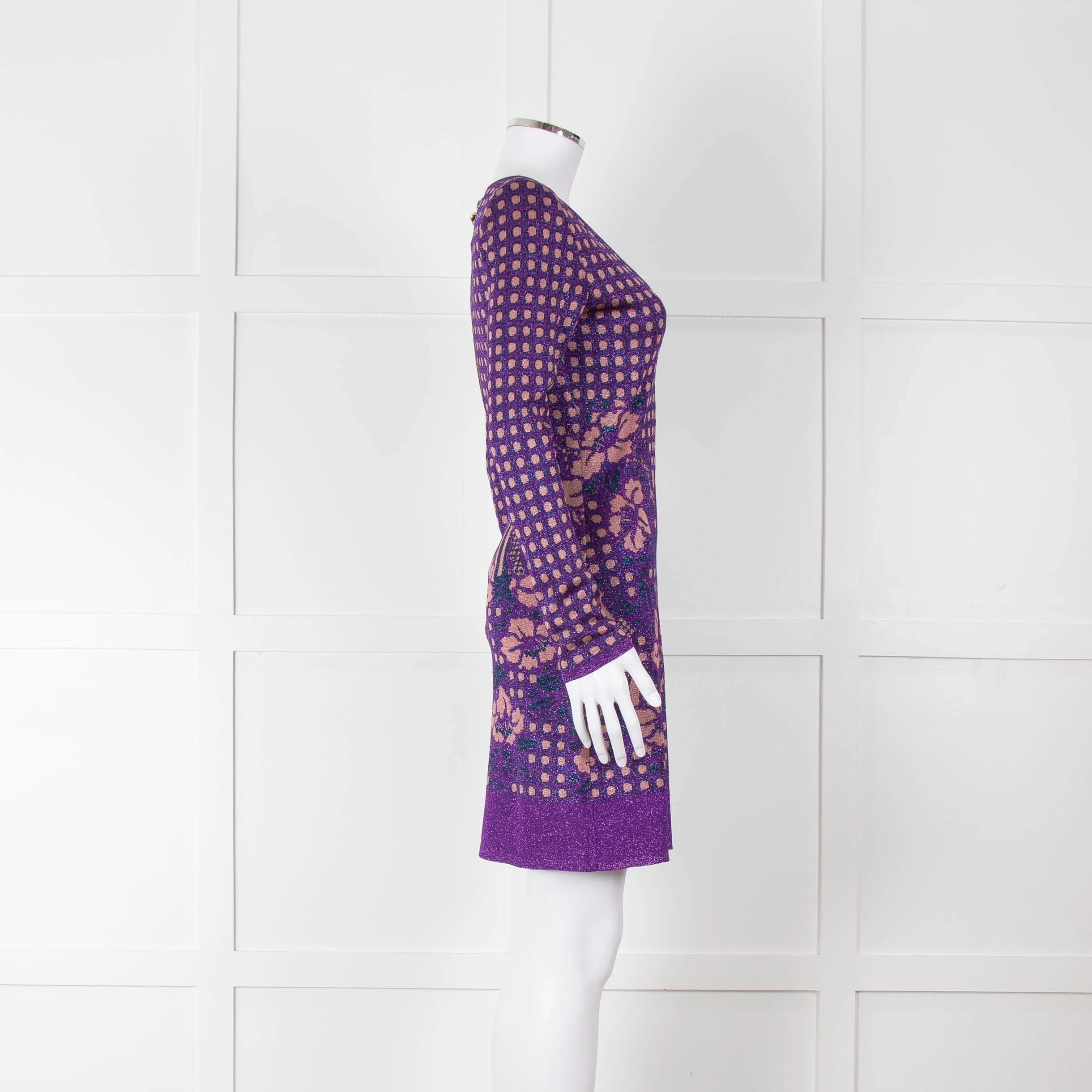 Ekaterina Kukhareva Purple Lurex Knee Length Dress - Image 3