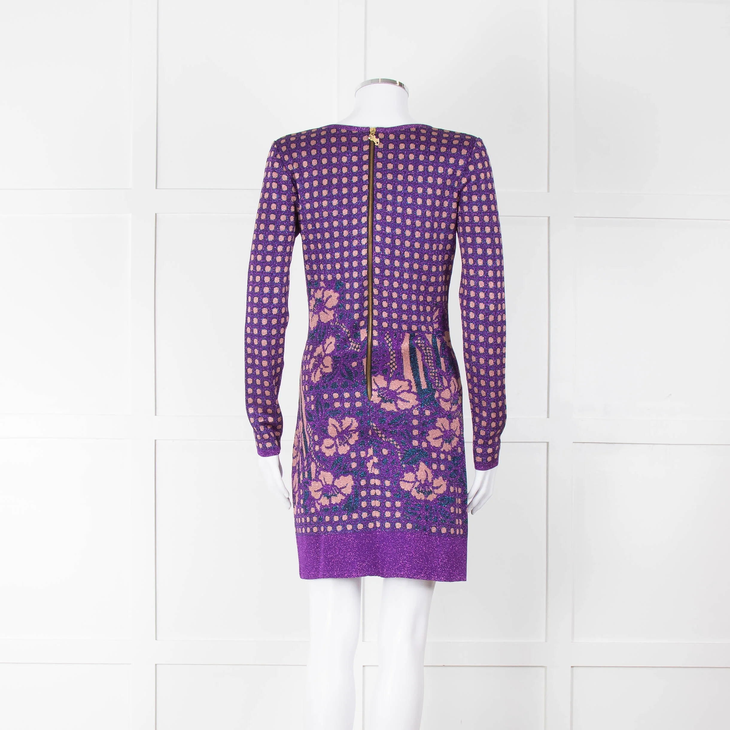 Ekaterina Kukhareva Purple Lurex Knee Length Dress - Image 5