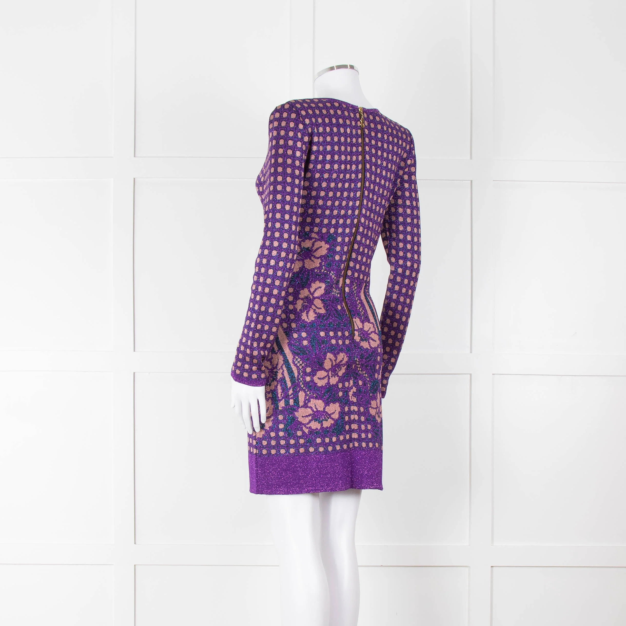 Ekaterina Kukhareva Purple Lurex Knee Length Dress - Image 6