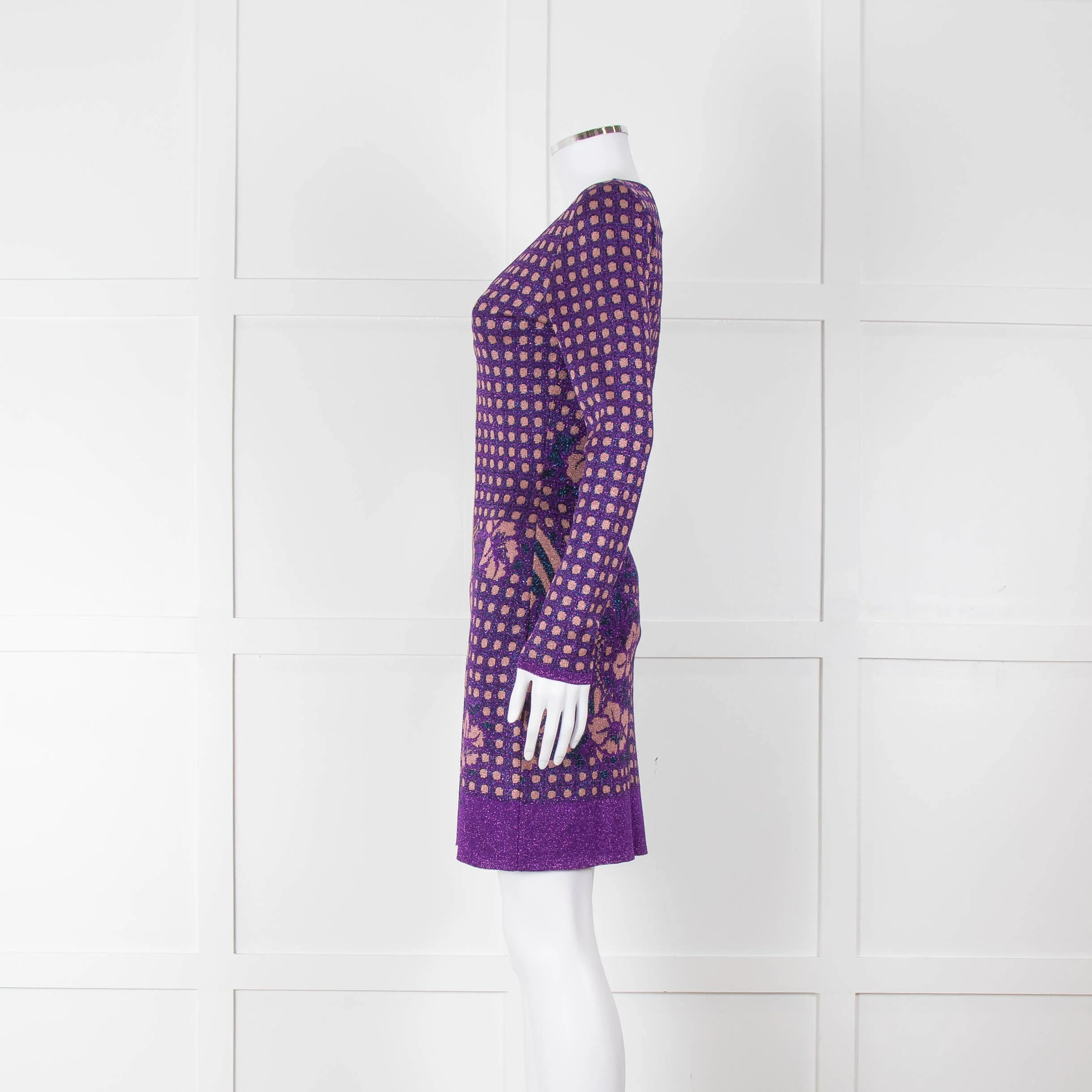 Ekaterina Kukhareva Purple Lurex Knee Length Dress - Image 7
