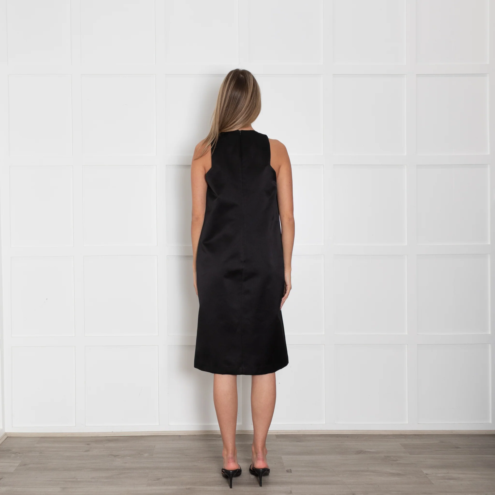 Ellery Black Silk V Front Sleeveless Dress - Image 5